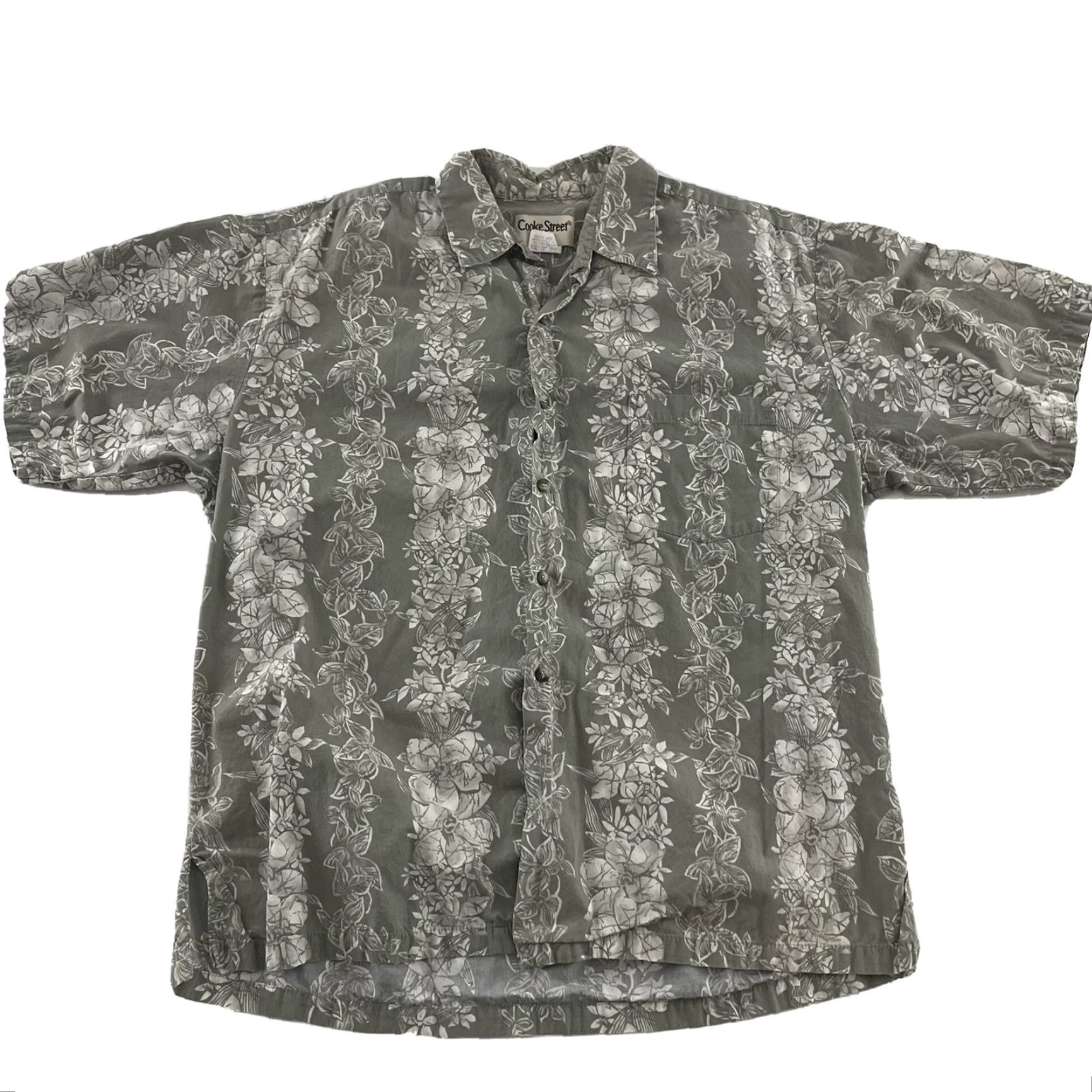 Vintage VTG Cooke Street Floral Hawaiian Short Sleeve Button-Up Shirt Men's XL Green Size US XL / EU 56 / 4 - 2 Thumbnail
