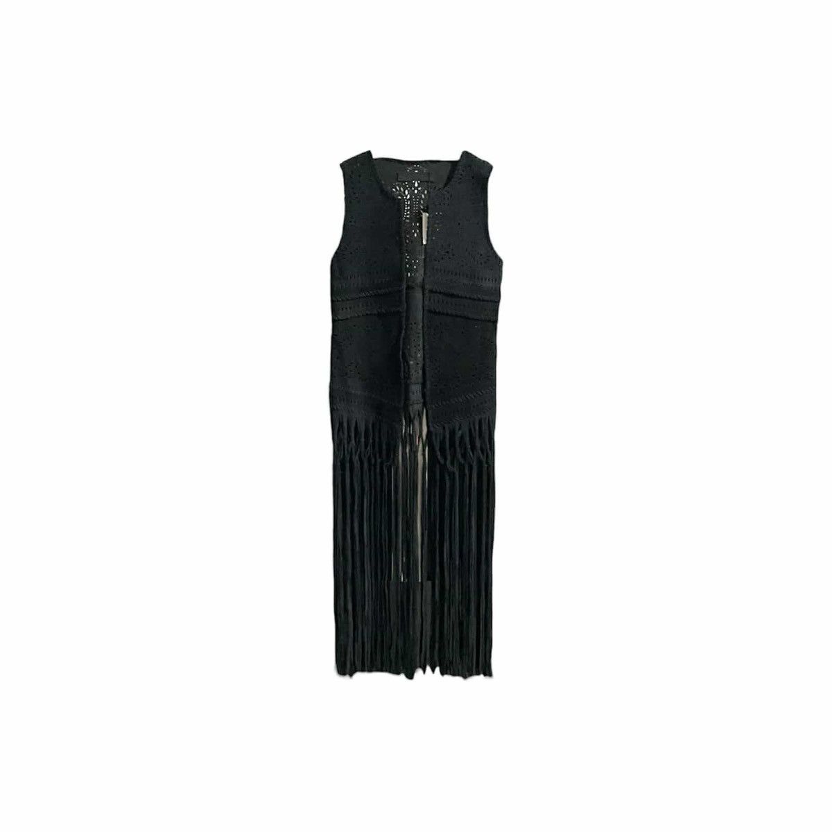 14th Addiction × Japanese Brand × Yasuyuki Ishii 🔥Rare Archived G.O.A Cowhide Leather Frayed Vest Perforated Size US M / EU 48-50 / 2 - 3 Thumbnail