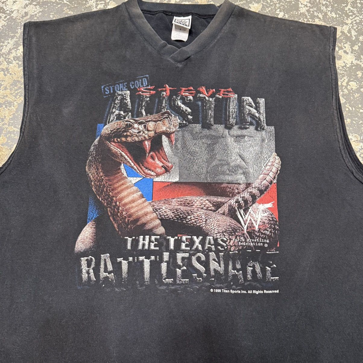 WWE Vintage Stone Cold Steve Austin Texas RattleSnake Tank tee Size US XL / EU 56 / 4 - 6 Thumbnail