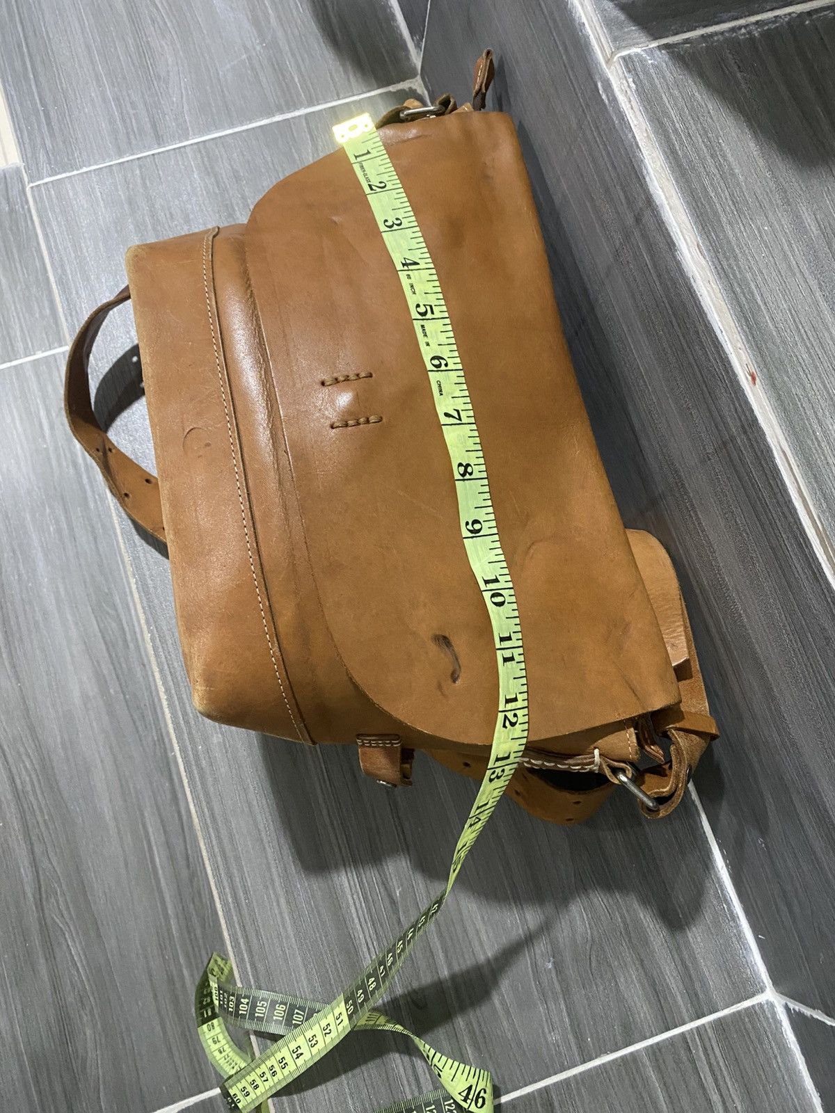 Japanese Brand Full Leather Patina 1203 Mano Fece Cross Body Bag Size ONE SIZE - 11 Thumbnail