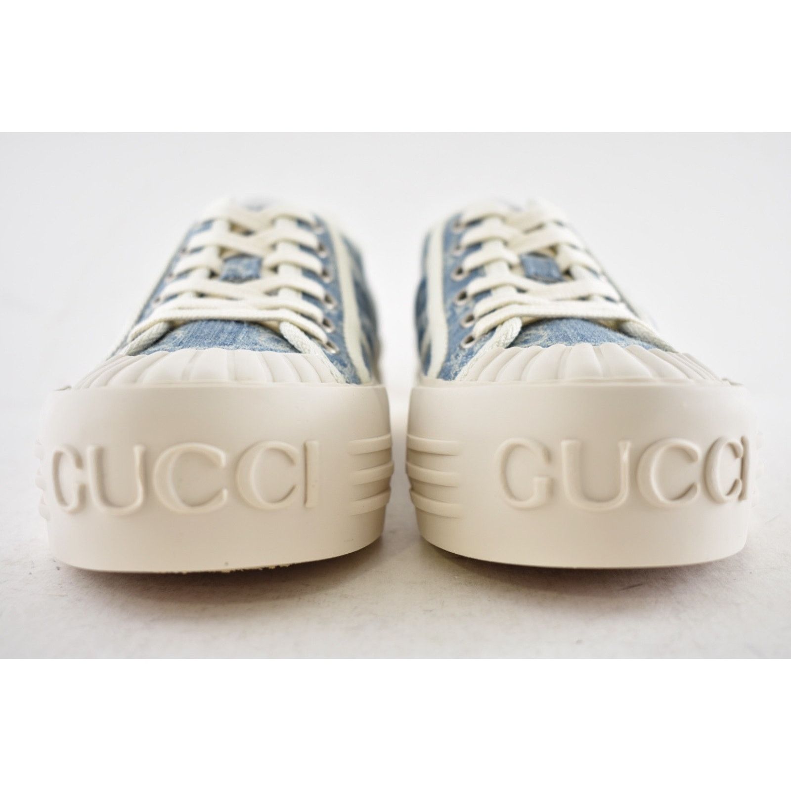 Gucci Gucci Chunky Monogram GG Blue Denim Platform Sneakers 36.5 Size US 6.5 / IT 36.5 - 12 Thumbnail