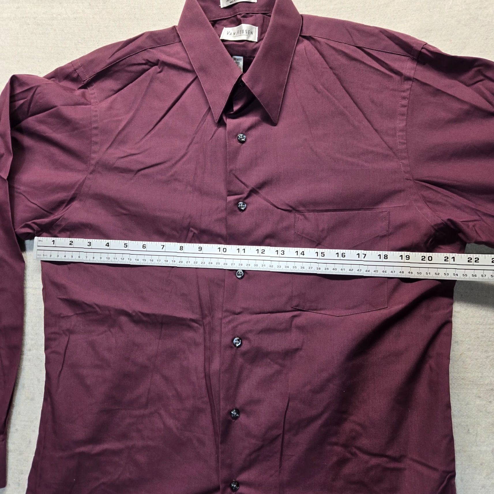 Van Heusen Van Heusen Shirt Solid Purple Adult Men 16 Regular Fit Poplin Button Up Size 16 Mens Size US L / EU 52-54 / 3 - 4 Thumbnail