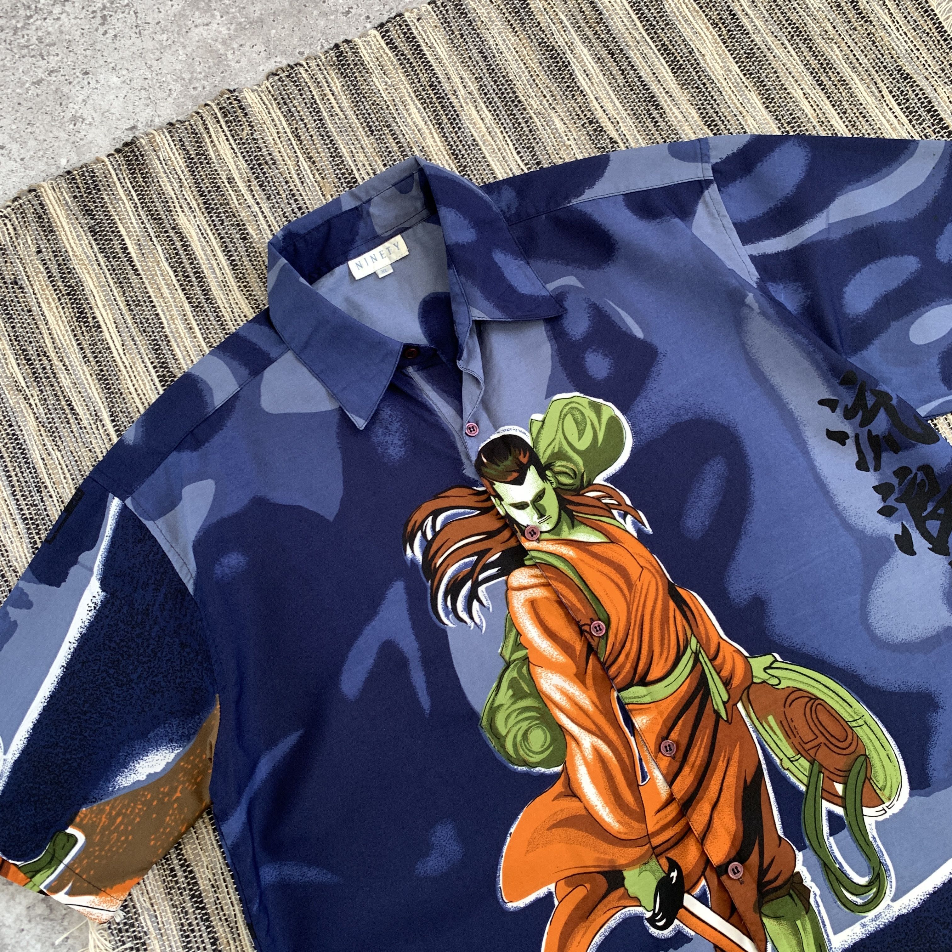 Japanese Brand Vintage Japaneese 90s Anime Button Up Shortsleeve Shirt Size US XL / EU 56 / 4 - 4 Thumbnail