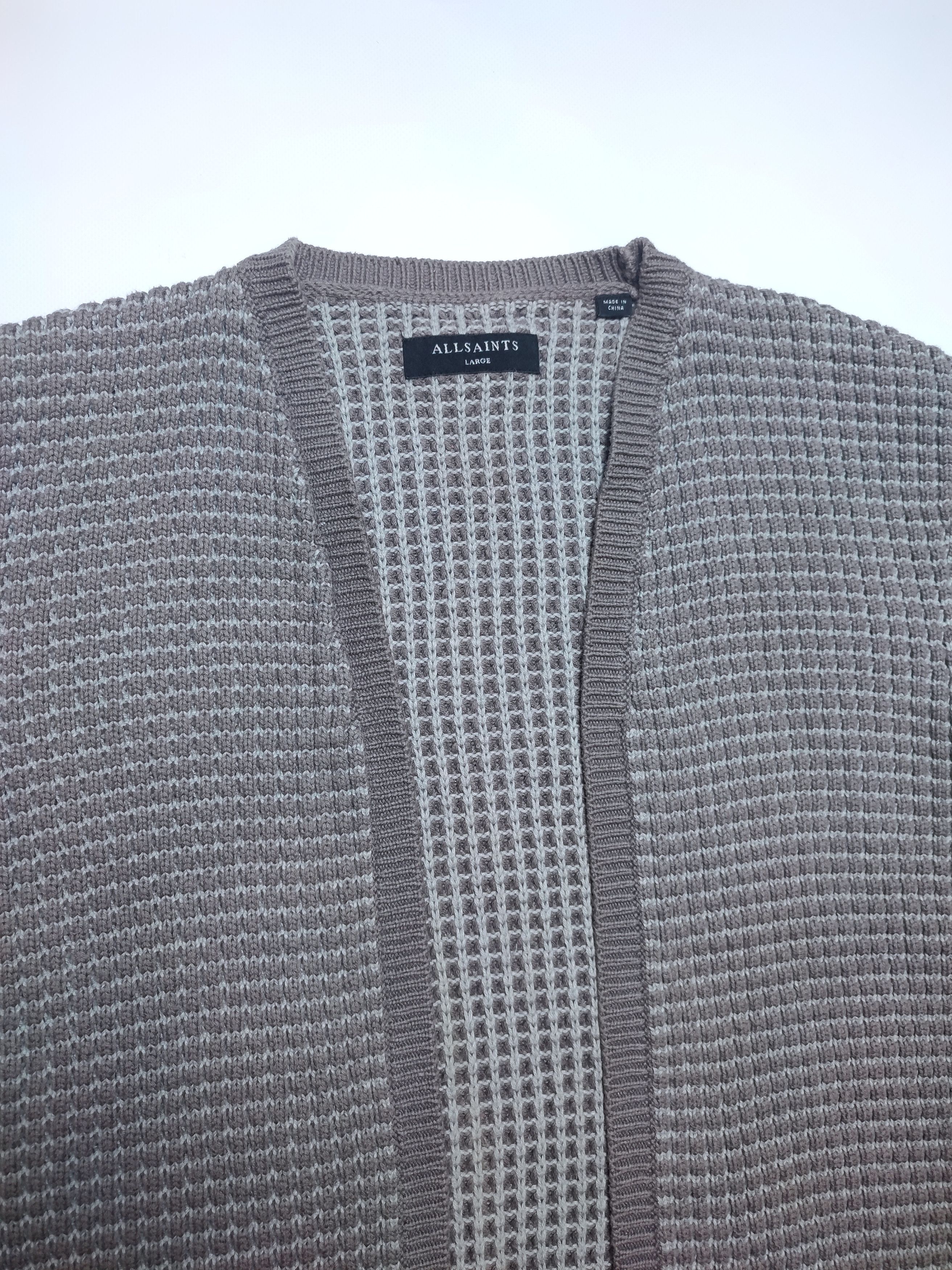 Allsaints Allsaints Eydon Open Waffle Heavy Cardigan Size US L / EU 52-54 / 3 - 5 Thumbnail