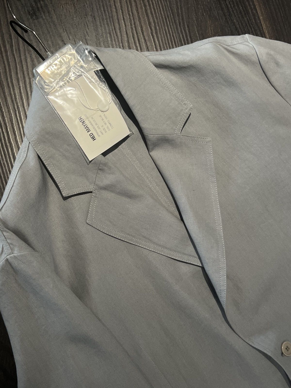 Hed Mayner SS22 greyish blue oversized single breasted jacket Size US L / EU 52-54 / 3 - 6 Thumbnail
