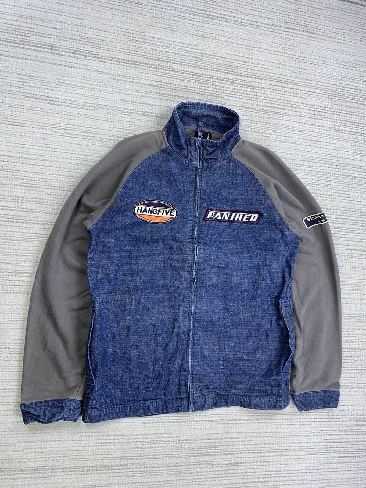 Japanese Brand × Vintage Vintage Stone Japan Brand Half Denim Patches Zipper Jacket Size US M / EU 48-50 / 2 - 3 Thumbnail