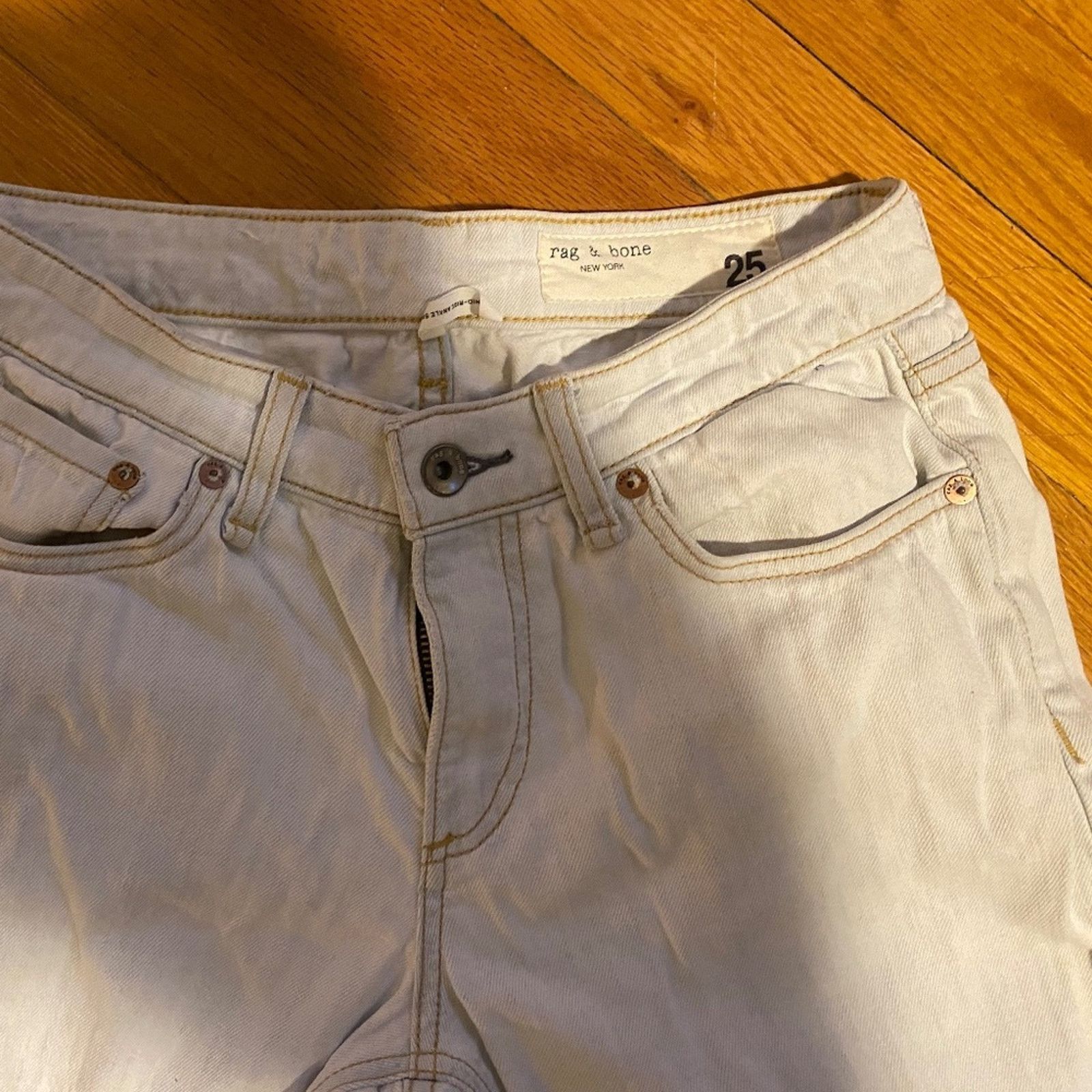 Rag & Bone Rag & Bone Cate Mid Rise Ankle Skinny Whitewash - 25 Size 25" / US 0 / IT 36 - 4 Thumbnail