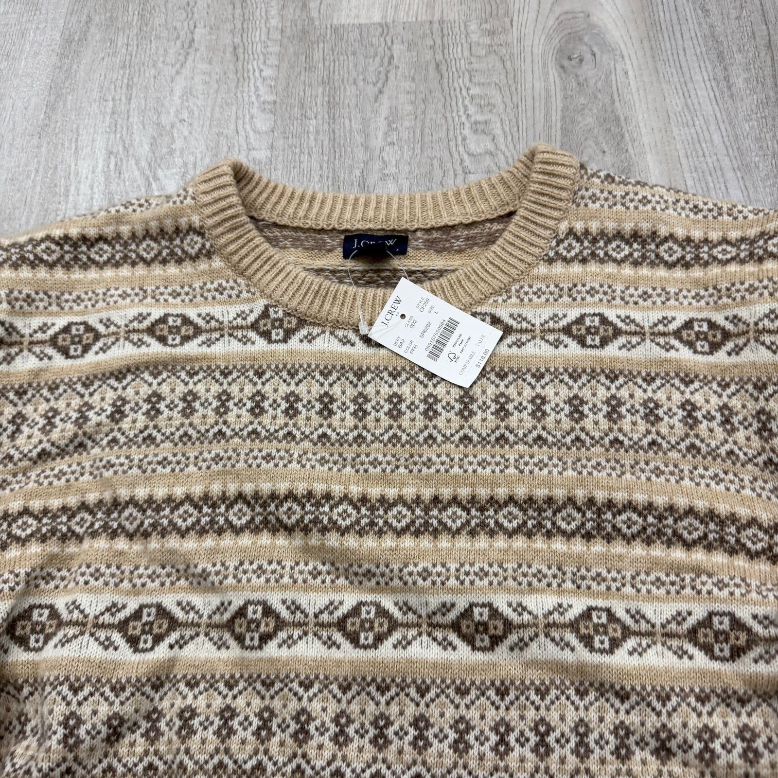 J.Crew J Crew Supersoft Lambswool Fair Isle Sweater Men's Large NEW Size US L / EU 52-54 / 3 - 3 Thumbnail