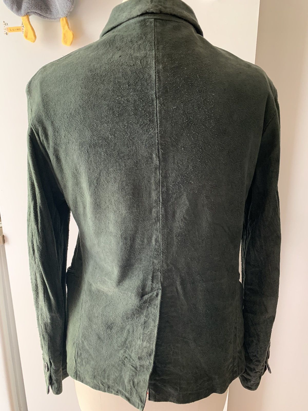 Paul Harnden Shoemakers Paul Harnden Moss Green Leather Blazer Size 44S - 2 Thumbnail