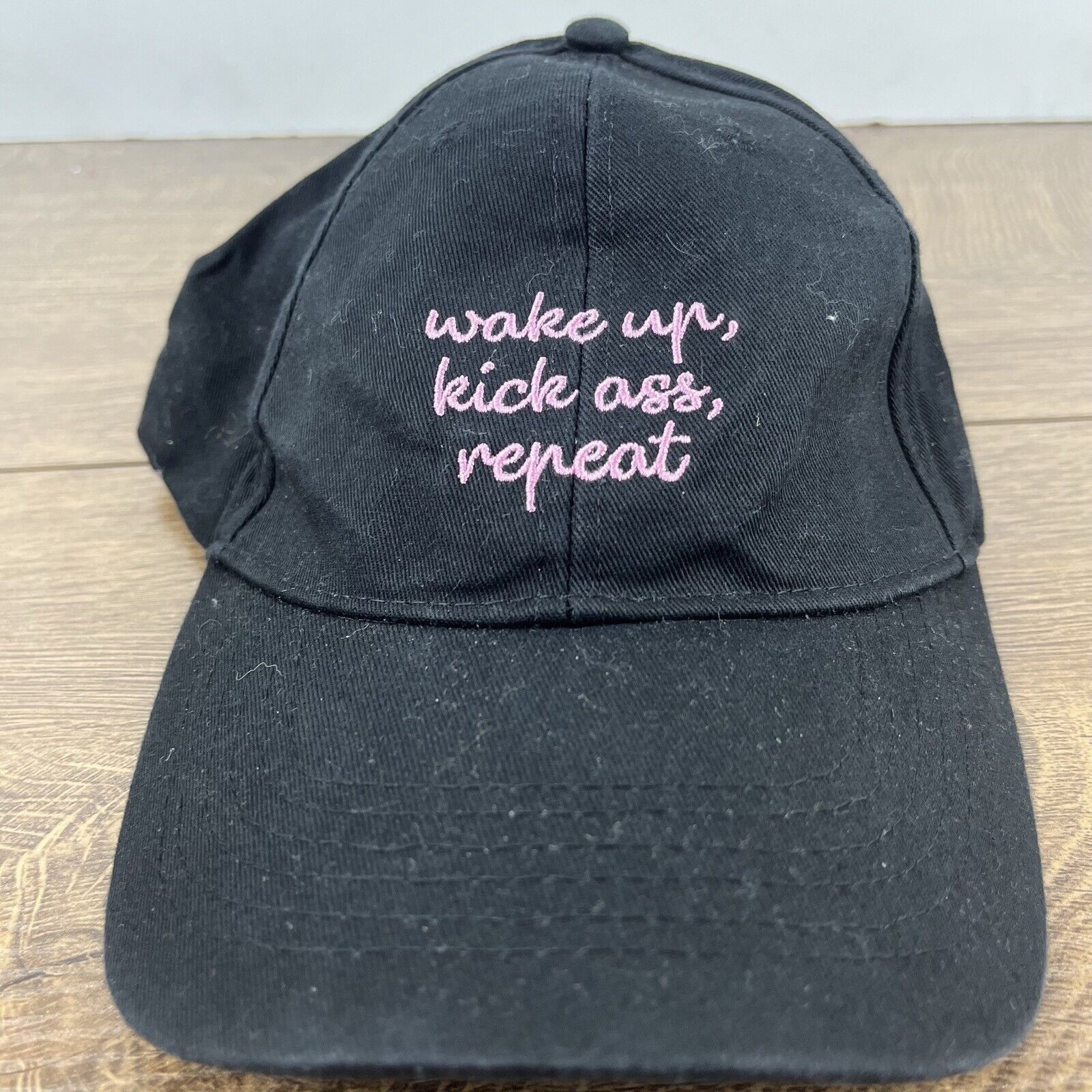 Other Wake Up Kick As Repeat Hat Black Cap Adjustable Hat Black Ad Size ONE SIZE - 5 Thumbnail