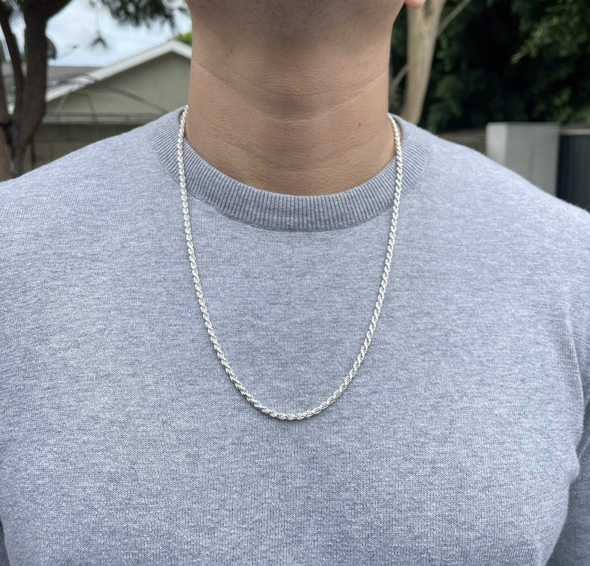 Sterling Silver Silver rope link chain 26” Size ONE SIZE - 6 Thumbnail