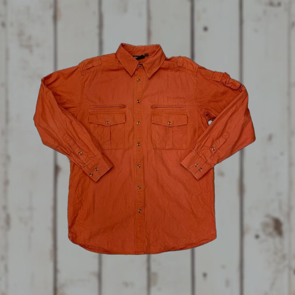 Vintage VINTAGE Outback Trading Shirt Mens M Orange Denim Western Cowboy 90s Casual Button-Up Cotton Long Sleeve Collared Size US M / EU 48-50 / 2 - 1 Thumbnail