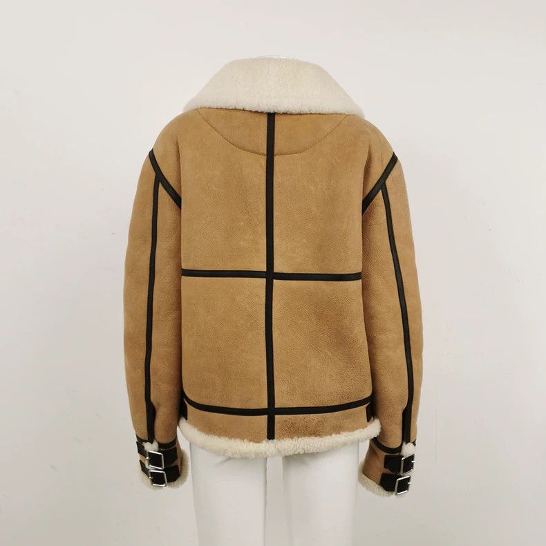 Loewe LOEWE Sheepskin color clash collar leather coat Size XXL / US 16-18 / IT 52-54 - 2 Thumbnail