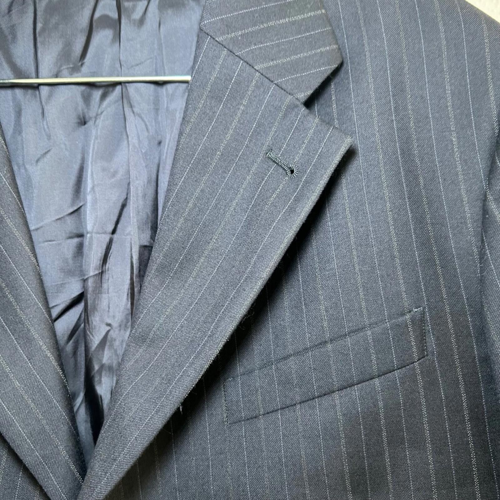 Armani Collezioni ARMANI COLLEZIONI Men's Classic Pinstripe Wool Suit Blazer Size 46L - 3 Thumbnail