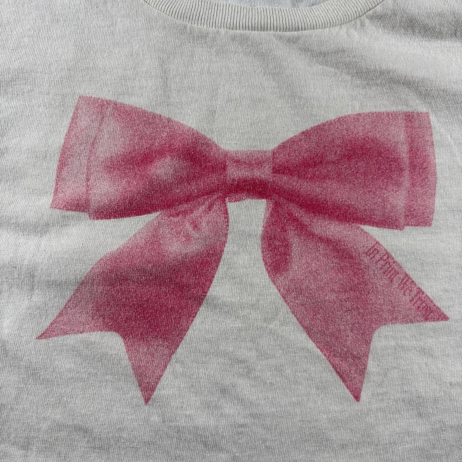 Hanes Pink bow baby tee Size XS / US 0-2 / IT 36-38 - 2 Thumbnail