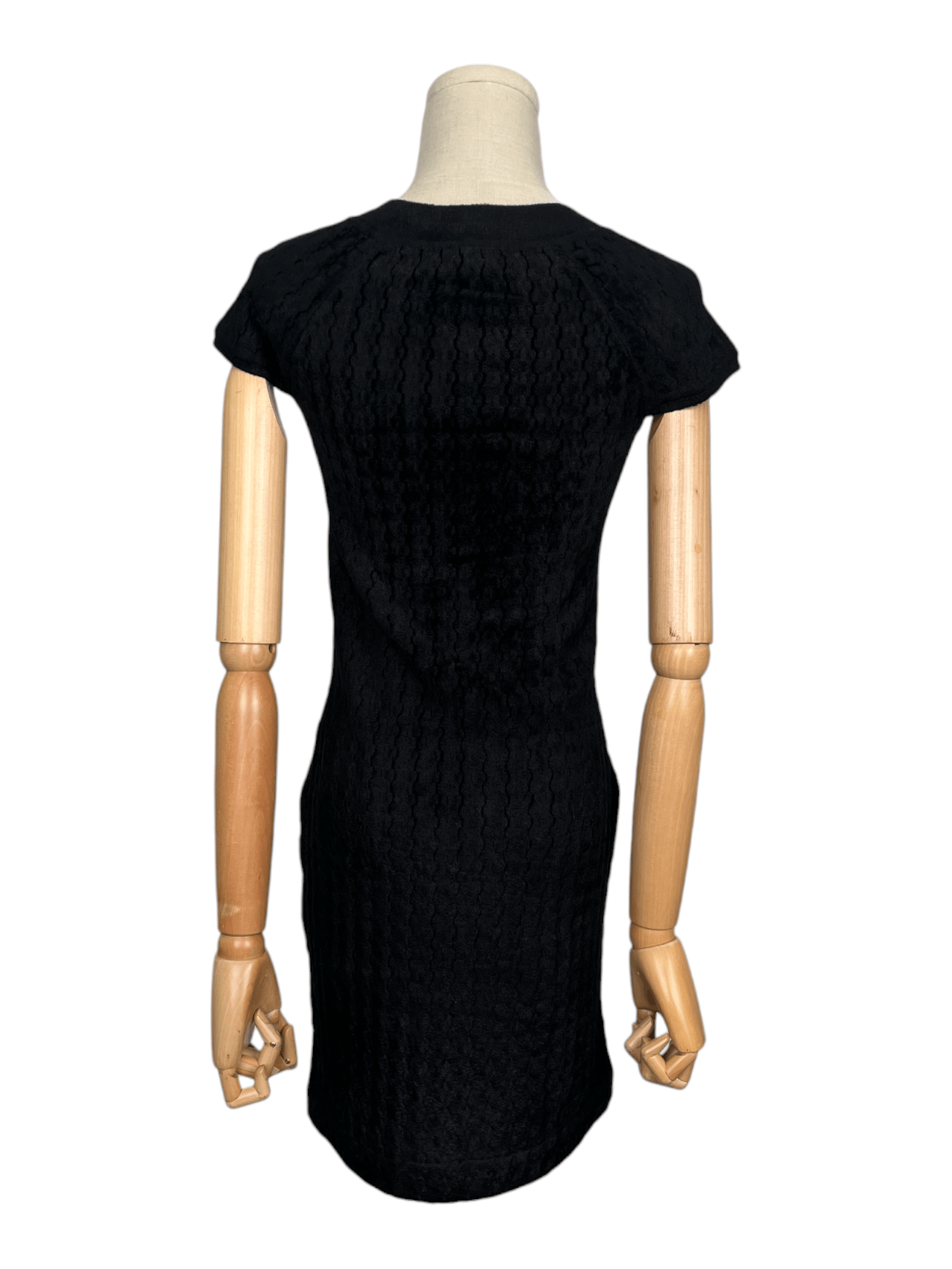 Chanel Chanel Black Cap Sleeve Velvet-Like Dress Size XS / US 0-2 / IT 36-38 - 2 Thumbnail