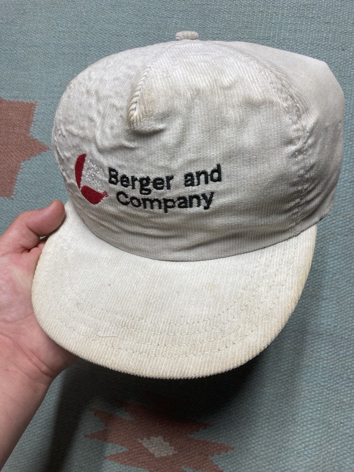 Vintage 90s SnapBack hat corduroy Berger company Con Agra made USA Size ONE SIZE - 3 Thumbnail