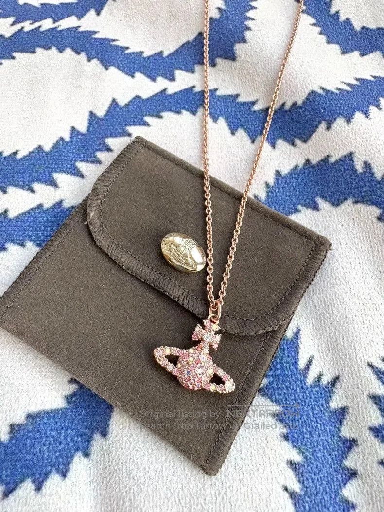 Vivienne Westwood Vivienne Westwood Rose Gold Saturn Necklace. Size ONE SIZE - 2 Thumbnail