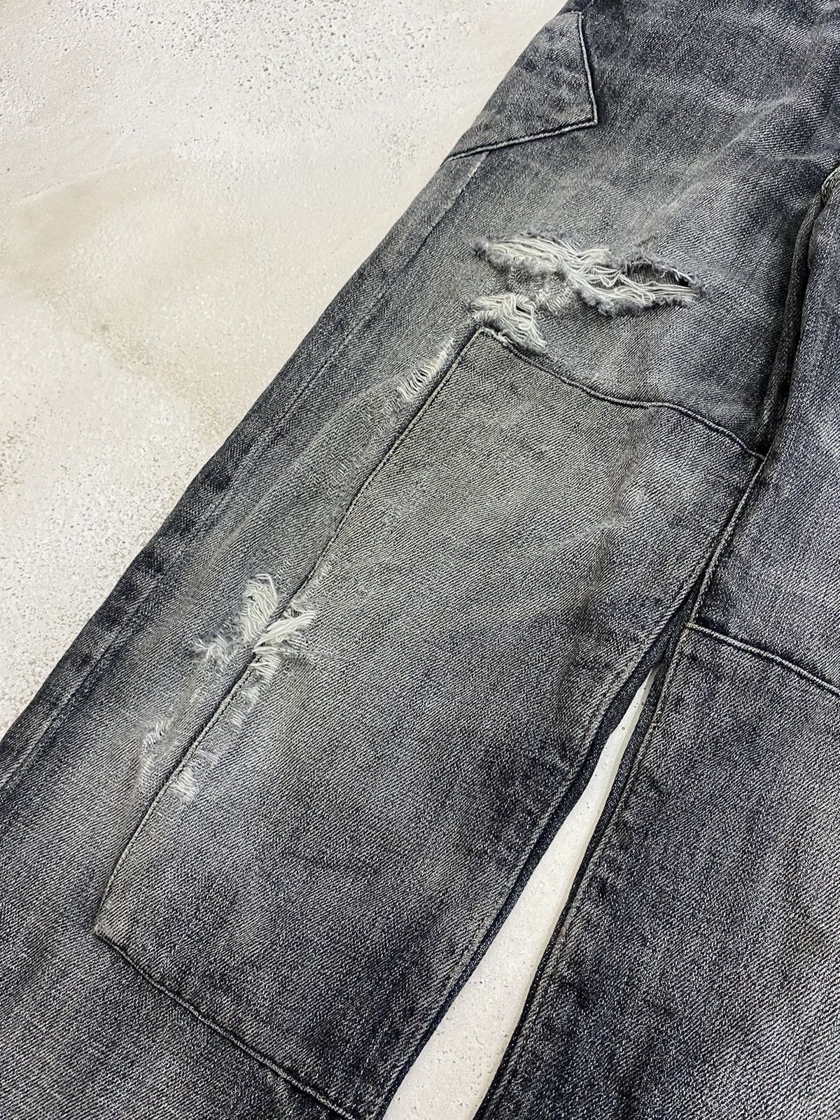 If Six Was Nine × Japanese Brand × Le Grande Bleu (L.G.B.) Uniqlo Edition Custom Patchwork Black Stone Washed Distress Size US 28 / EU 44 - 6 Thumbnail