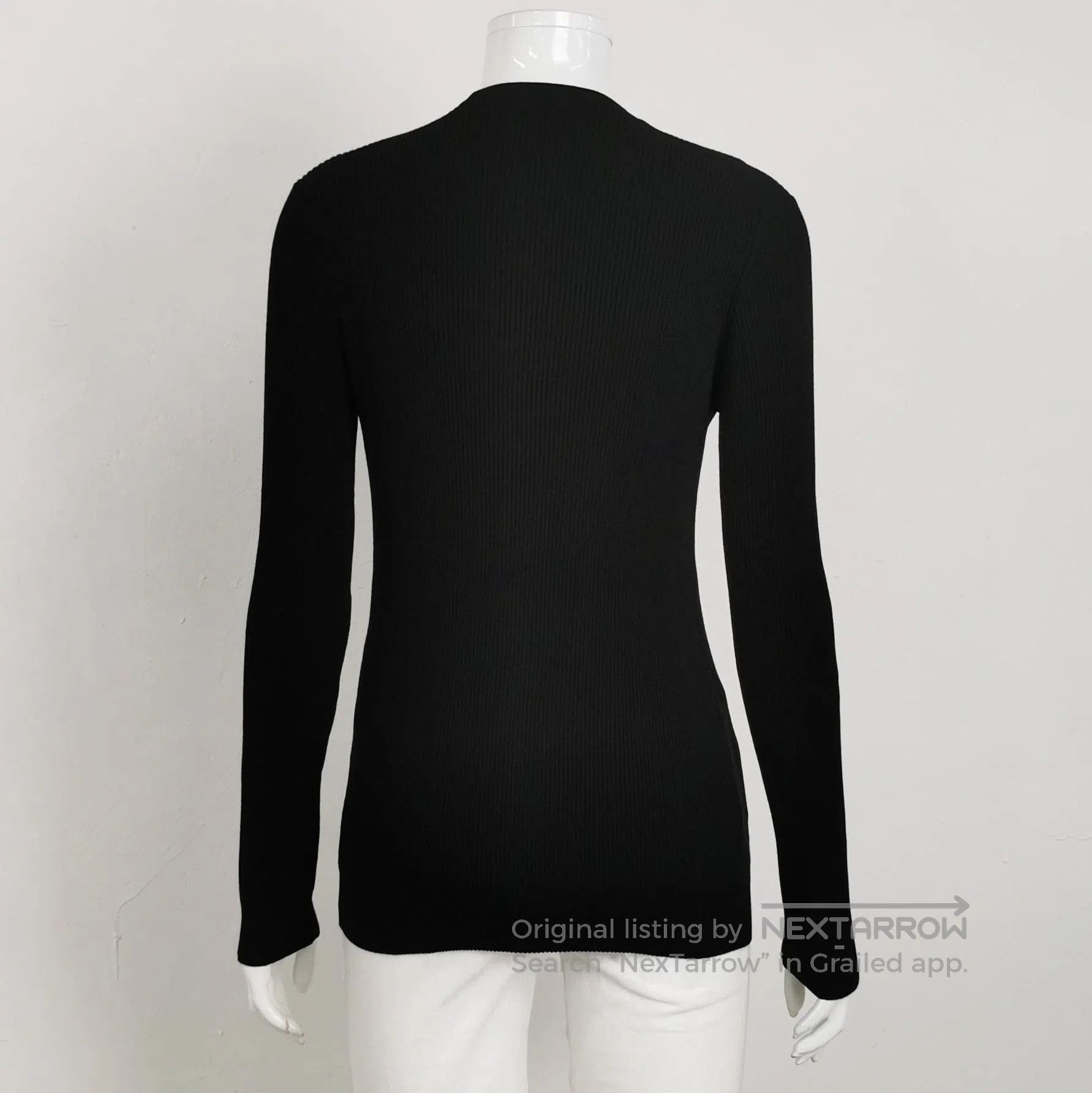 Prada Prada Black Ribbed Knit Sweater for Women . Size L / US 10 / IT 46 - 2 Thumbnail