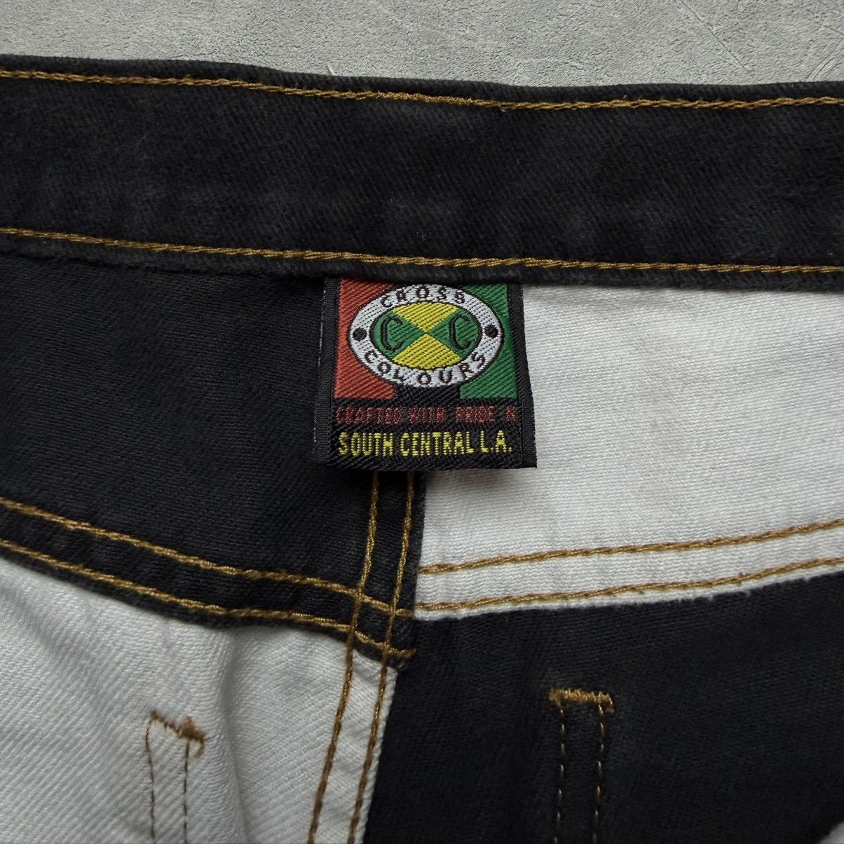 Cross Colours Rare Vintage 90s Cross Colour Two Tone Denim Size US 31 - 3 Thumbnail