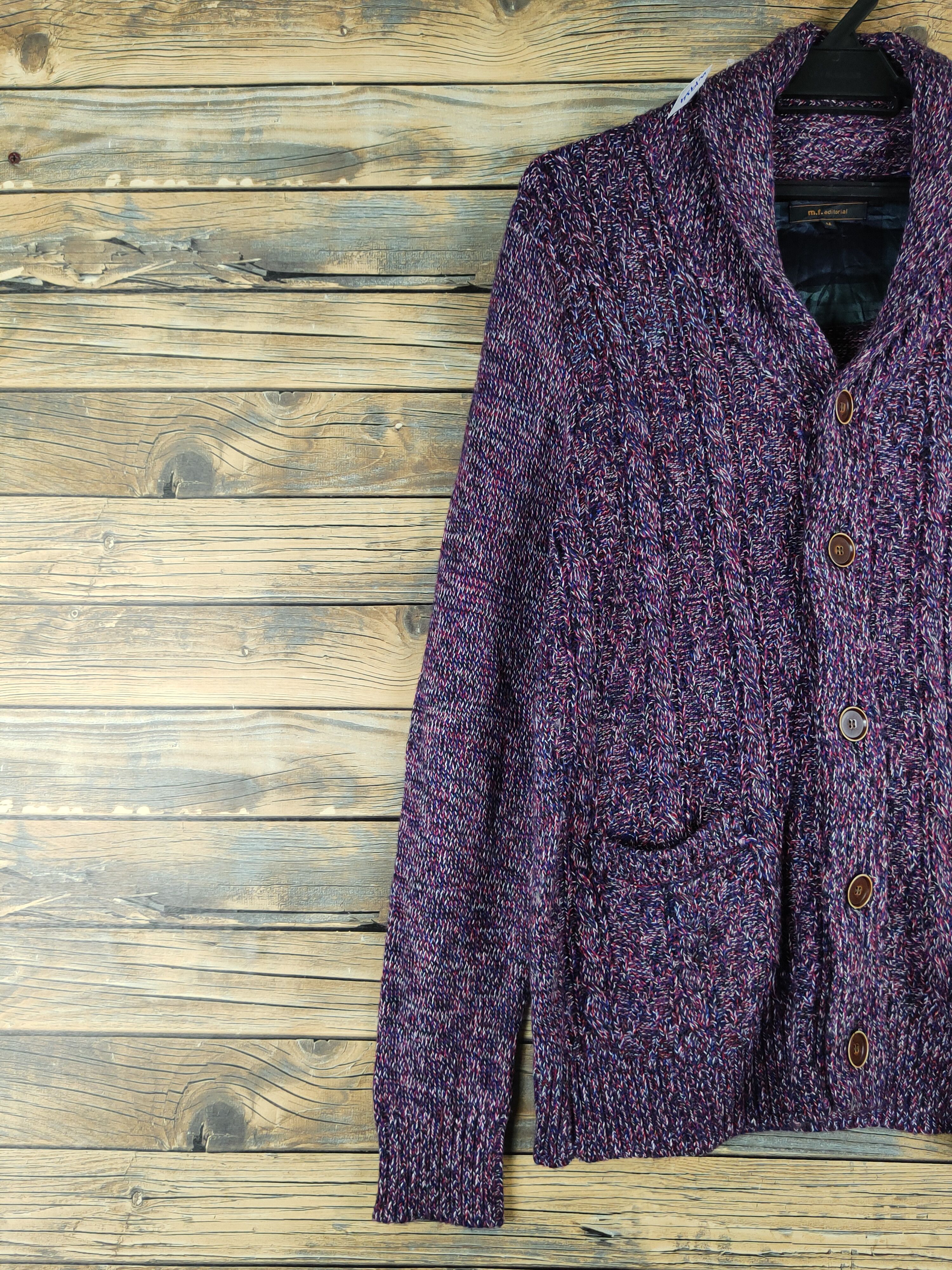 Vintage M.f.editorial Purple Knitwear Cardigan #W1934 Size M / US 6-8 / IT 42-44 - 3 Thumbnail