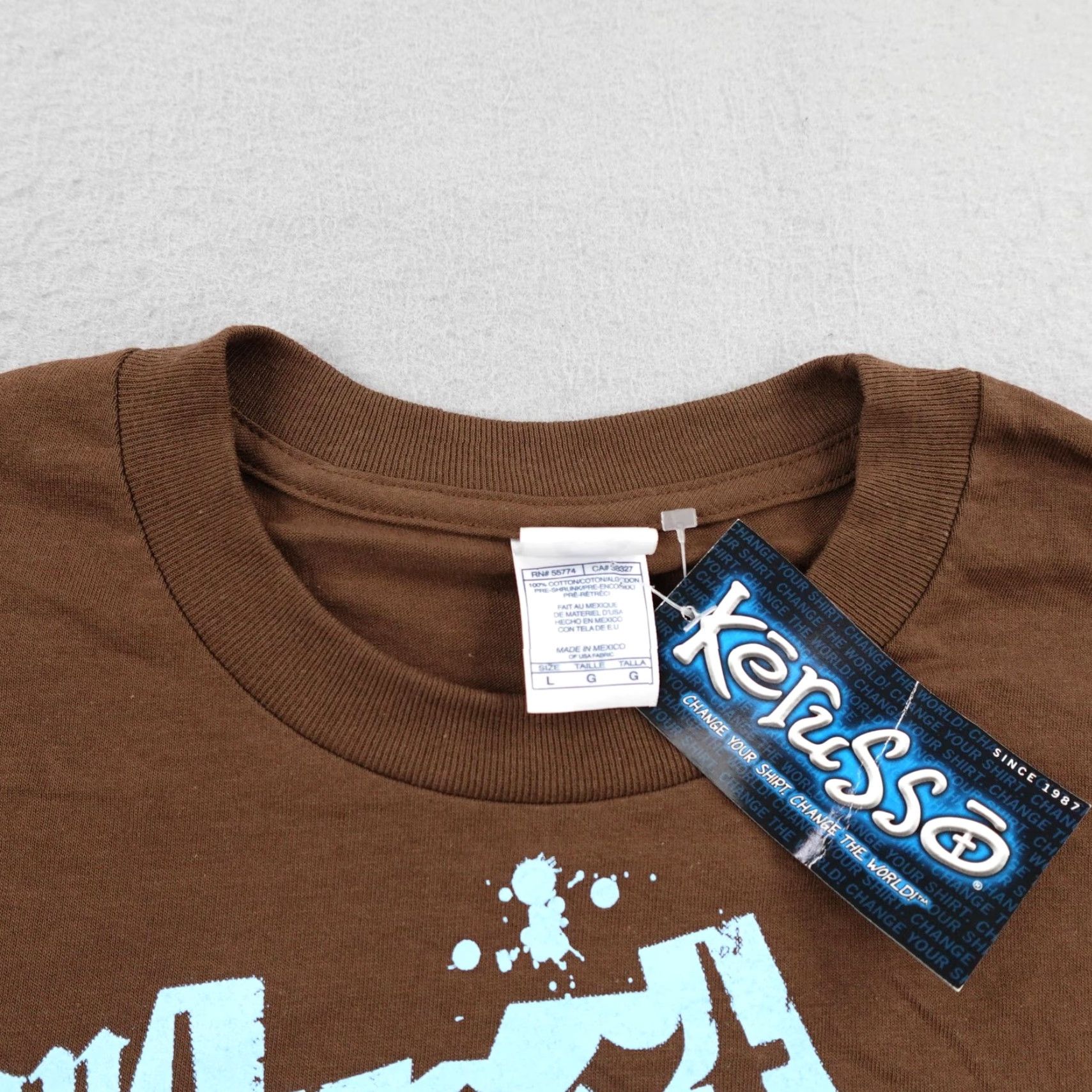 Vintage VINTAGE Kerusso Shirt Brown Christian Bible Verse Deadstock Y2K Large Men L T-Shirt Crew Neck Short Sleeve Graphic Print Cotton Size US L / EU 52-54 / 3 - 2 Thumbnail