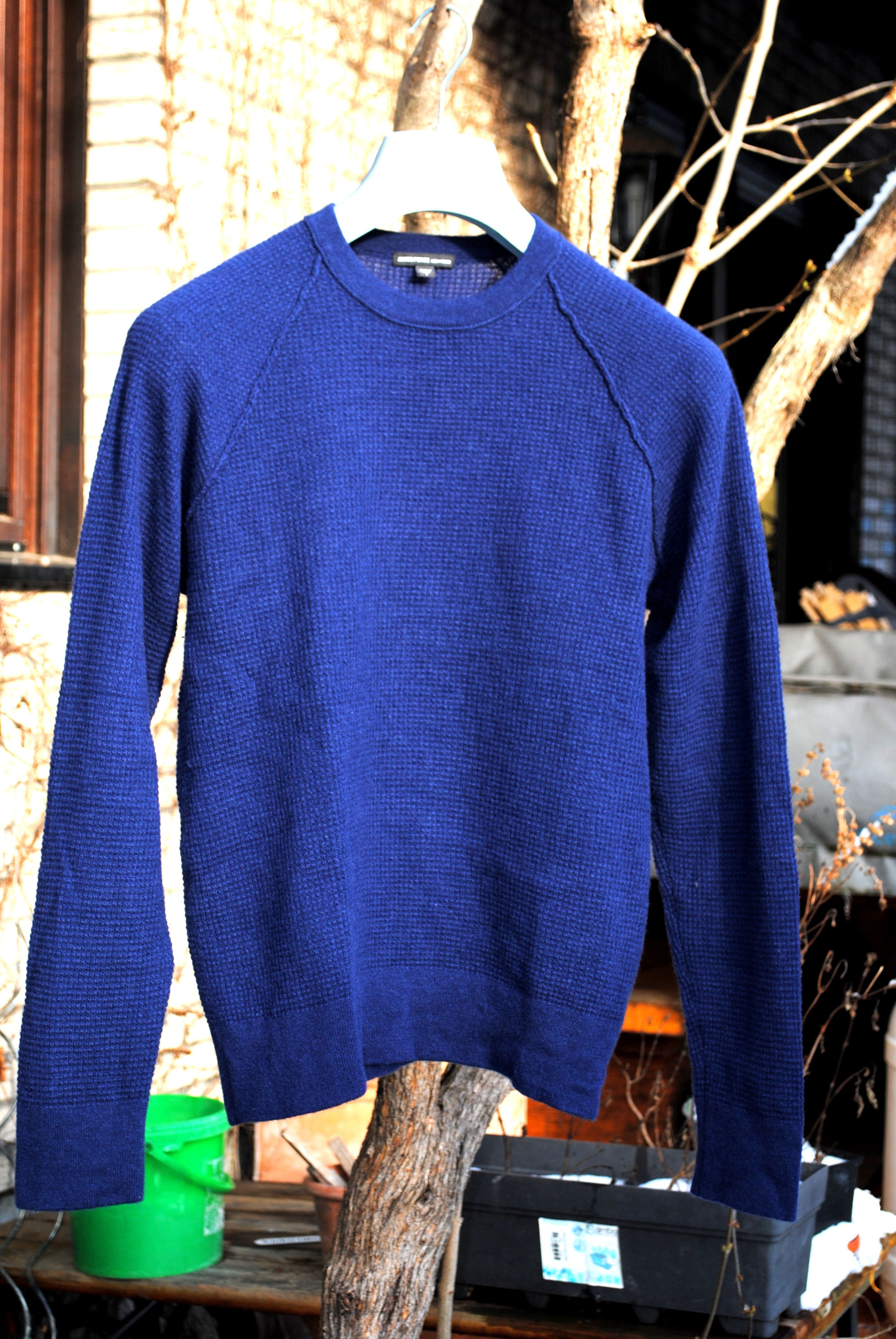 image of James Perse Blue Cashmere Wool Sweater, Men's (Size Small)