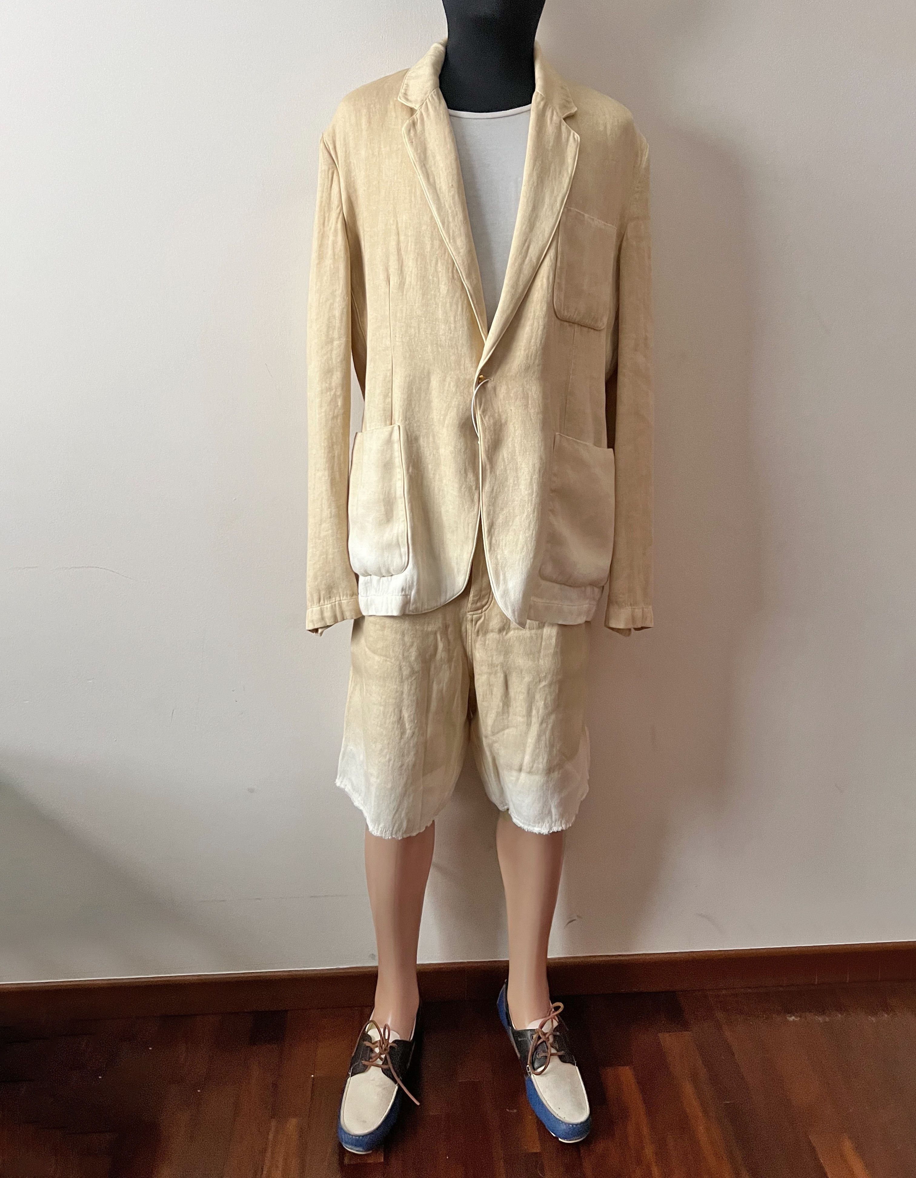 Federico Curradi Suit Blazer+Bermuda Linen Degradè Size 42R - 4 Thumbnail