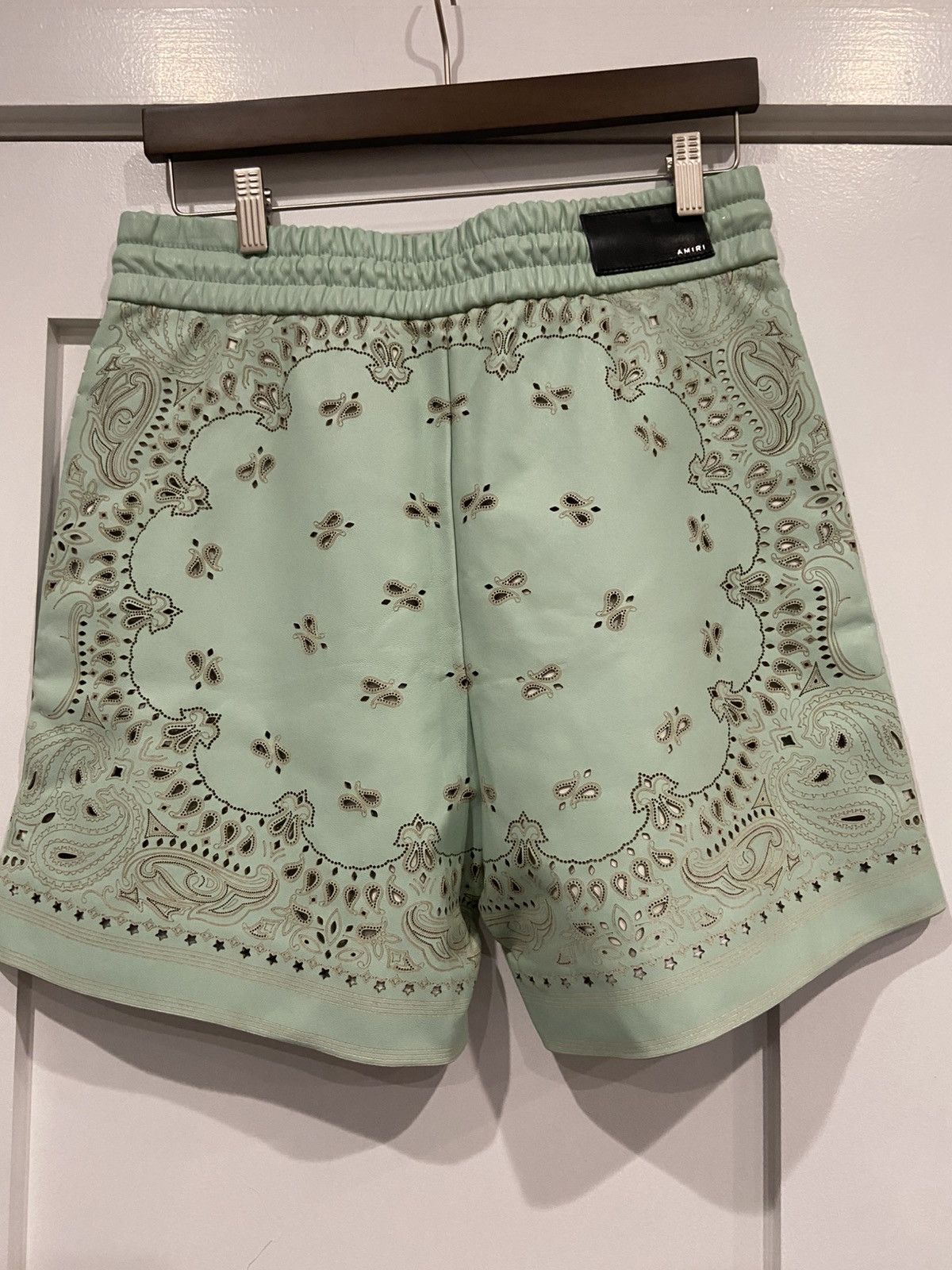 Amiri Amiri green bandana leather shorts ($1.9k) Size US 32 / EU 48 - 2 Thumbnail