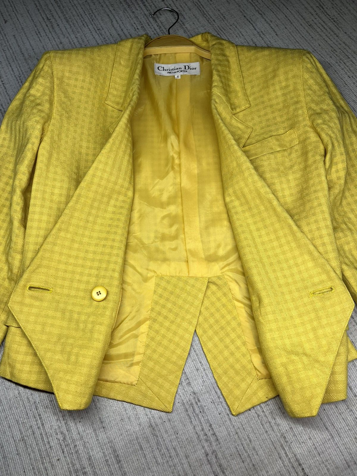 Christian Dior Monsieur A39 Vintage Christian Dior Pret-A-Porter Yellow Blazer Size US S / EU 44-46 / 1 - 17 Thumbnail