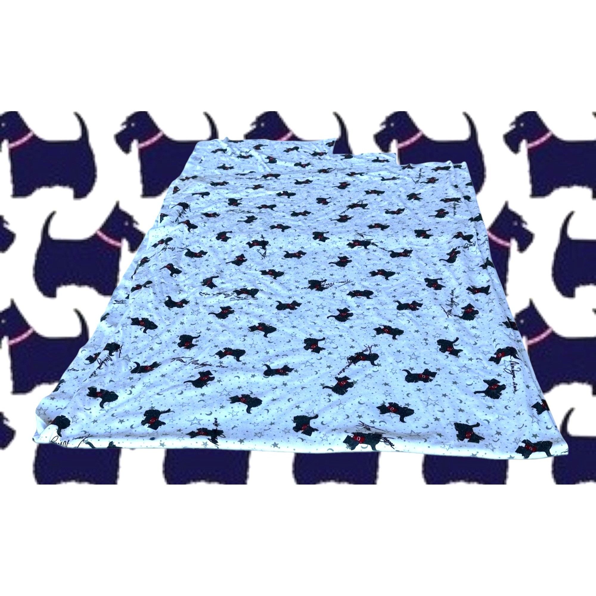 Designer × Vintage Vintage Karen Neuburger 2000 Scottie Dog Fabric White Flanne Size ONE SIZE - 2 Thumbnail
