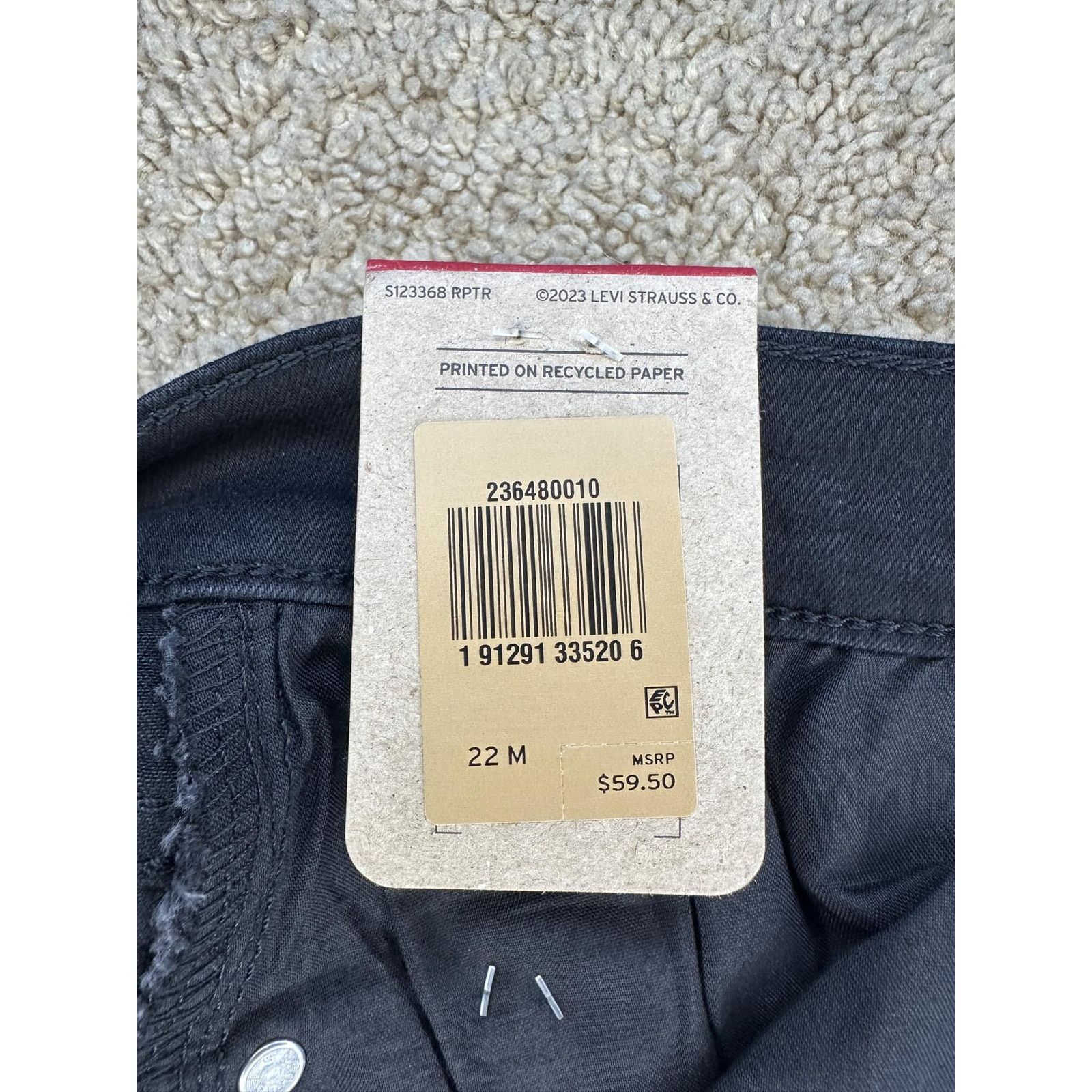 Levi's NWT Levi's Classic Straight Jeans Black Women's Size 22 Size 22" - 5 Thumbnail
