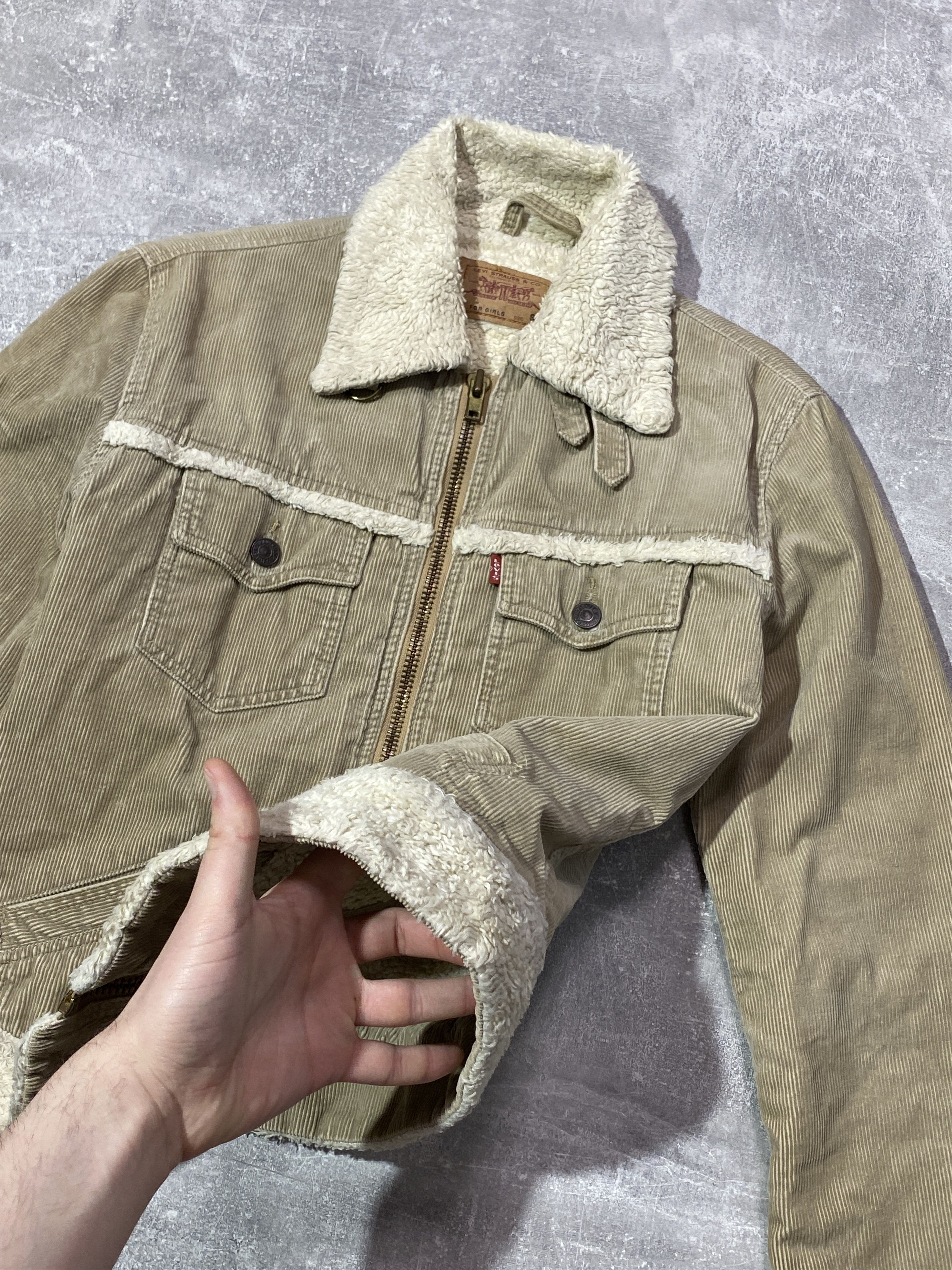 Levi's Vintage 00s Levis Corduroy Sherpa Fur Faux Jacket Size S / US 4 / IT 40 - 4 Thumbnail
