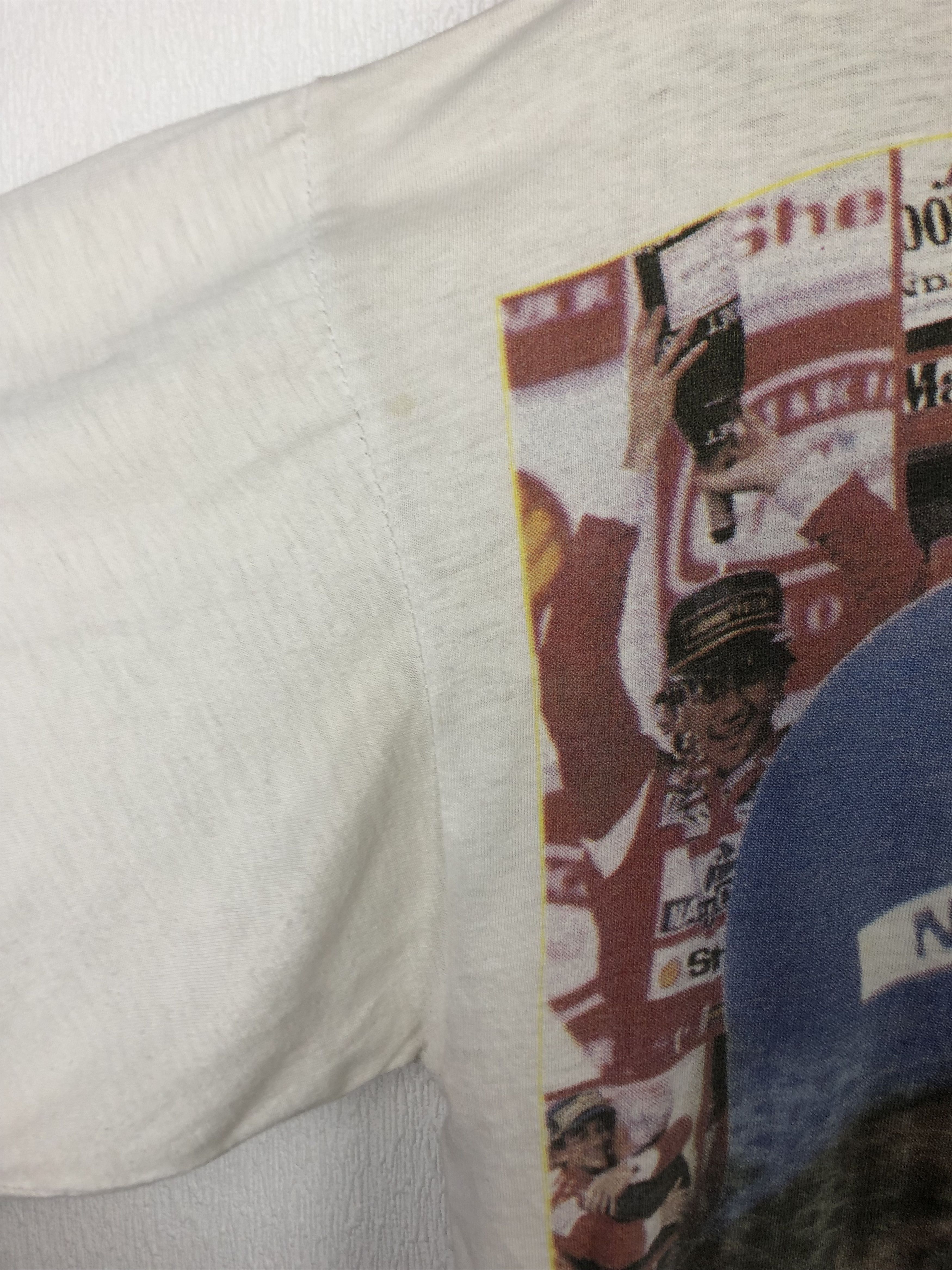Vintage Vintage 90's Ayrton Senna Racing Tee Shirt Over Print Shirt Size US L / EU 52-54 / 3 - 10 Thumbnail