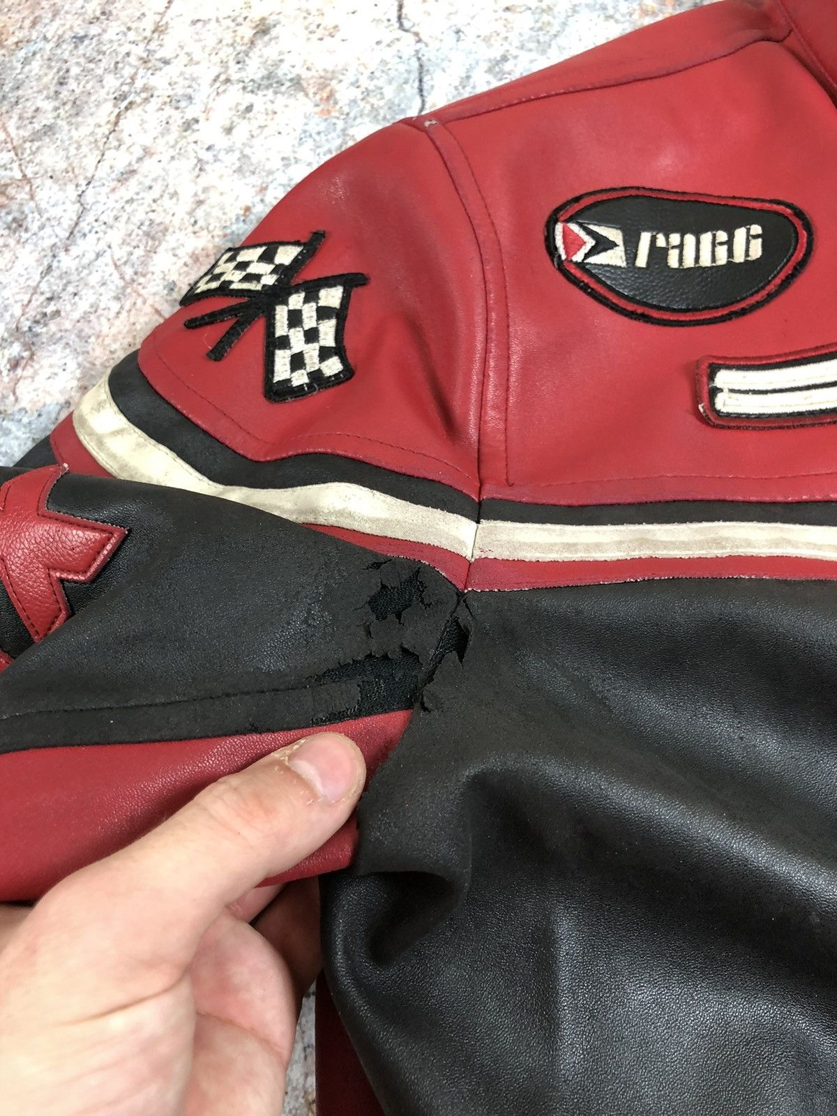 Vintage Racing leather jacket bomber champion Size US XL / EU 56 / 4 - 9 Thumbnail
