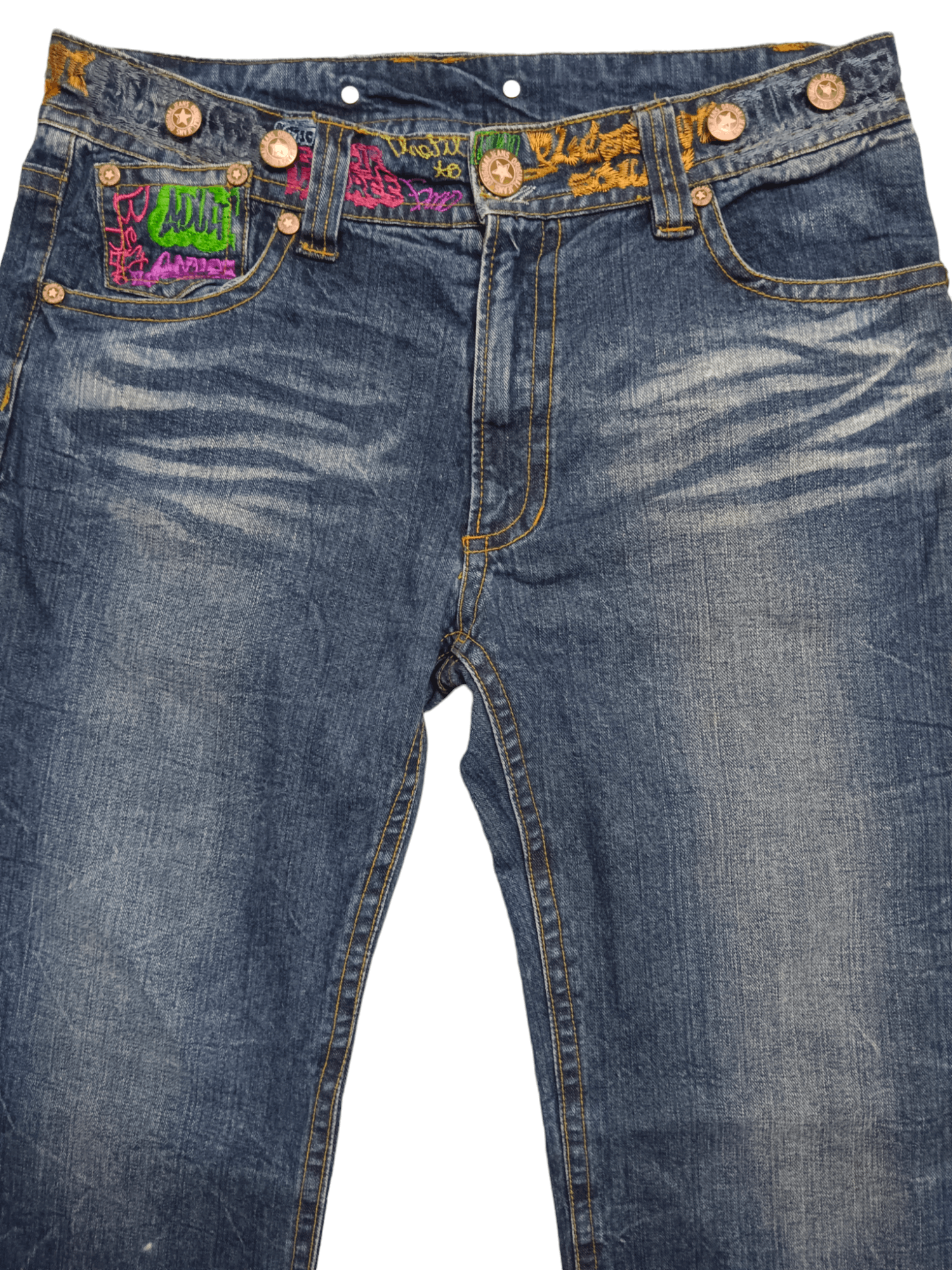 Japanese Brand Original Jeans By Emotion Embroidery Denim Size US 34 / EU 50 - 3 Thumbnail