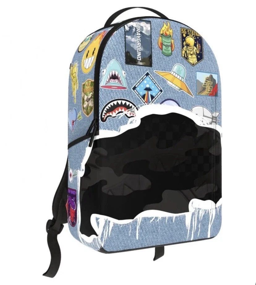 Sprayground Sprayground Denim Tear 3 AM Patches Backpack Size ONE SIZE - 1 Preview