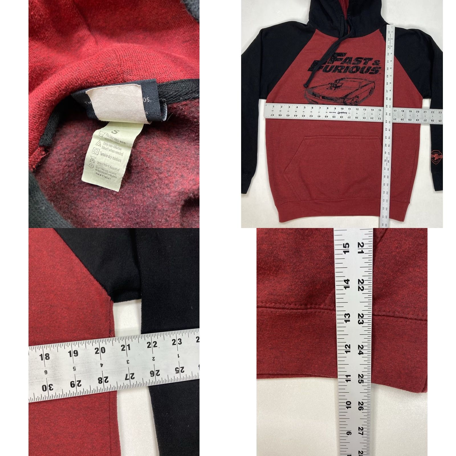 Vintage VINTAGE Universal Studios Hollywood Fast & Furious Hoodie Men Small Red Black Shirt Pullover Crew Neck Graphic Print Pockets Size US S / EU 44-46 / 1 - 8 Thumbnail