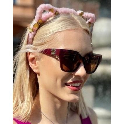Gucci NEW GUCCI SUNGLASSES GG1023S 003 HAVANA/BURGUNDY WOMEN Size ONE SIZE - 2 Thumbnail