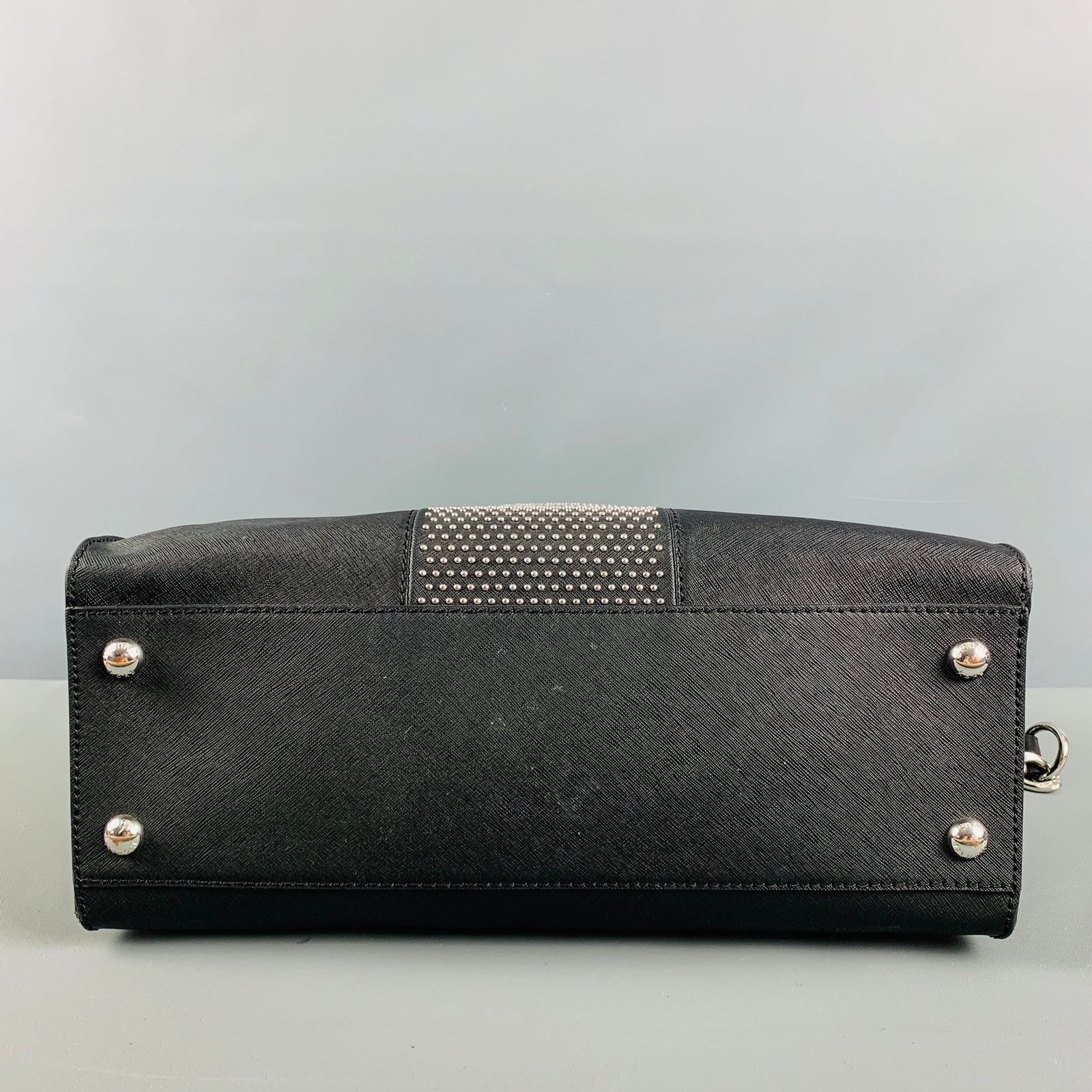 Michael Kors Black Studded Coated Canvas Tote Handbag Size ONE SIZE - 6 Thumbnail
