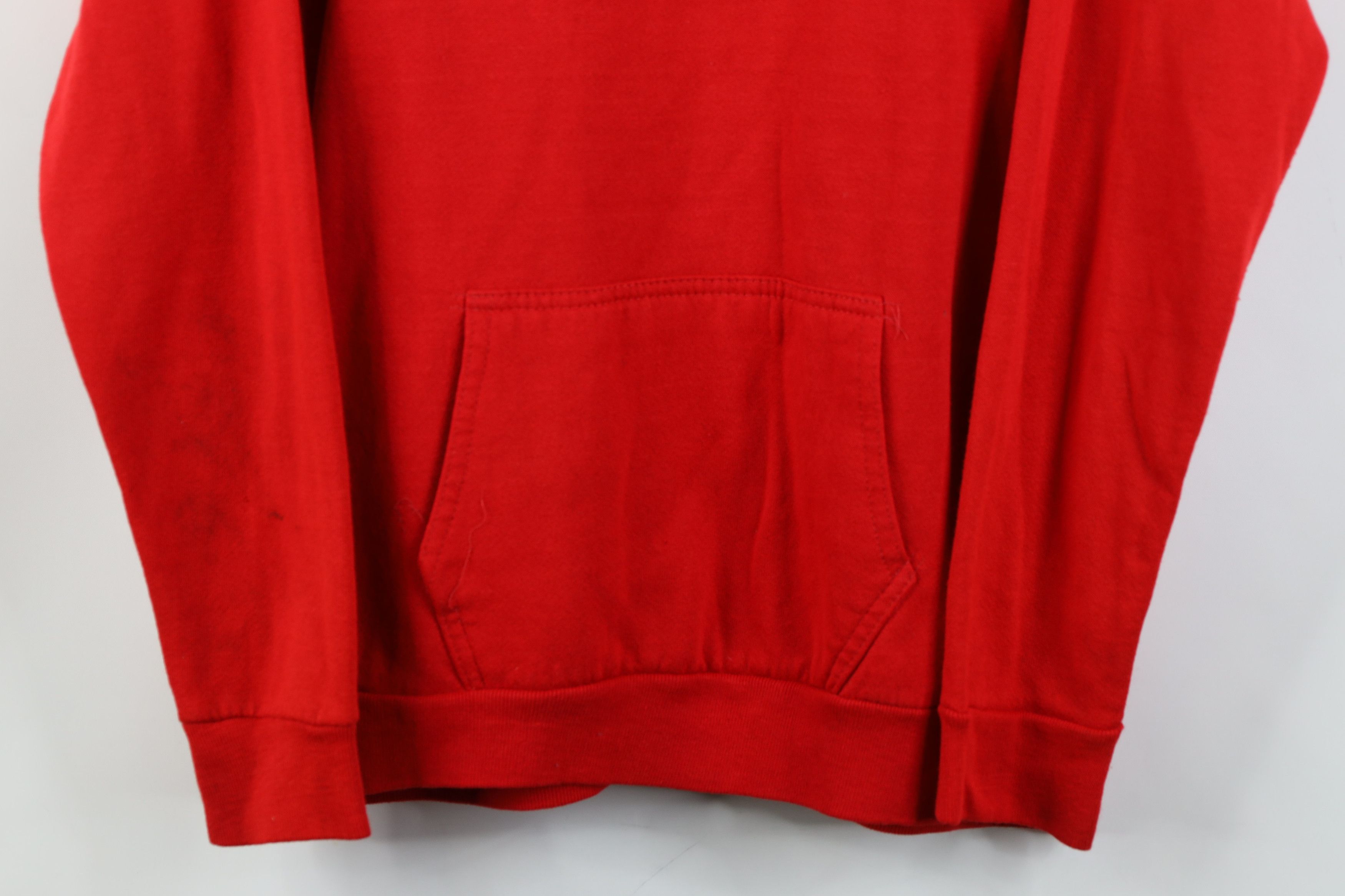 Vintage Vintage 70s Streetwear Faded Blank Hoodie Sweatshirt Red USA Size US M / EU 48-50 / 2 - 3 Thumbnail