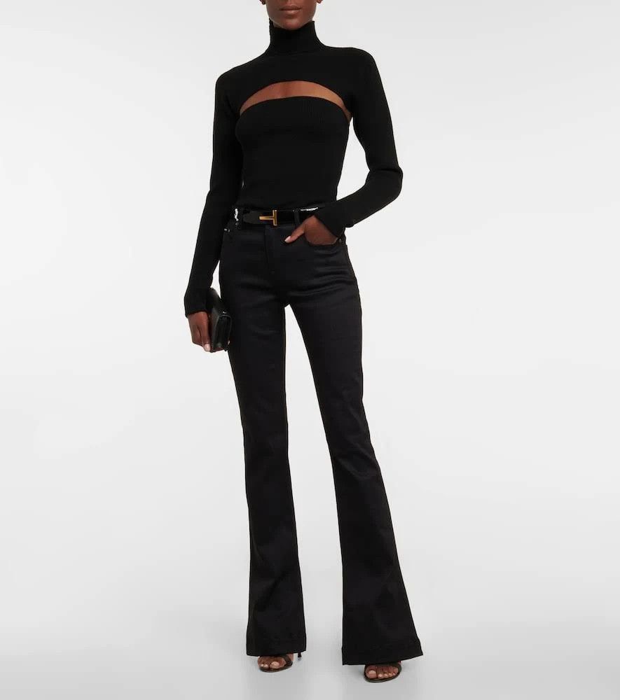 Tom Ford o1loc1c0924 MAK1157 Two-piece Turtleneck Knitted Top Black Size XXS / US 00 / IT 34 - 3 Thumbnail
