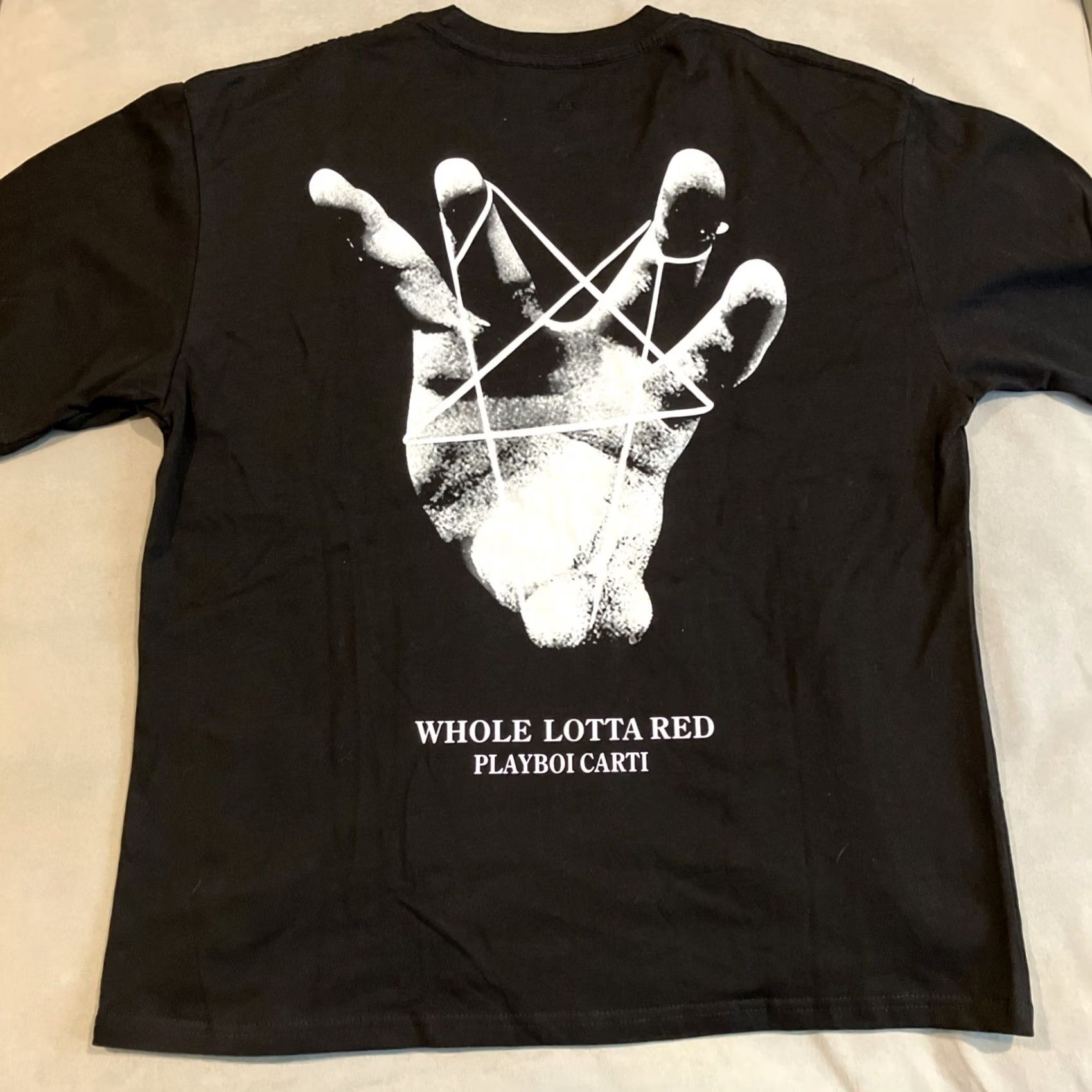 Vintage VINTAGE Playboi Carti Whole Lotta Red Vamp Black Concert T Shirt Men L Black Crew Neck Short Sleeve Cotton Knit Regular Slim? Size US L / EU 52-54 / 3 - 3 Thumbnail
