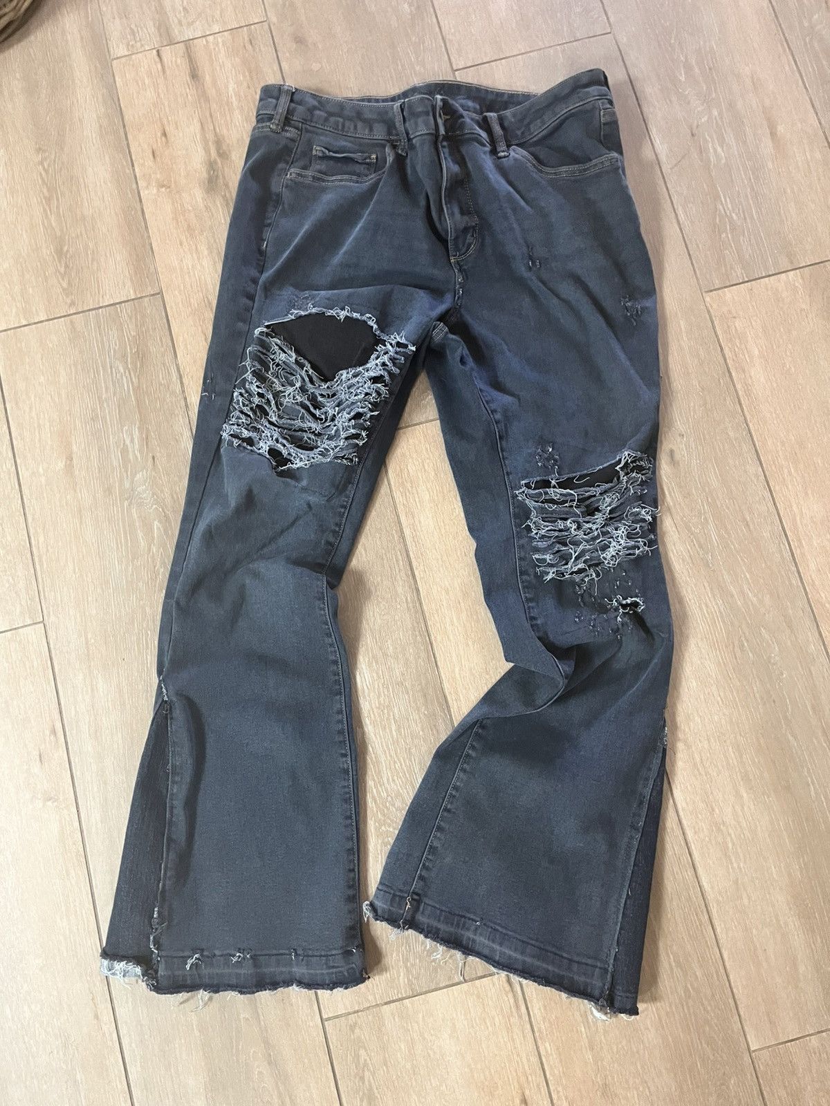 Designer × Japanese Brand reworked dyed slit jeans Size US 34 / EU 50 - 1 Thumbnail