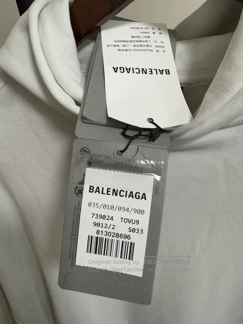 Balenciaga Balenciaga Plain White Hooded Sweatshirt Jacket with Diamo Size US M / EU 48-50 / 2 - 5 Thumbnail