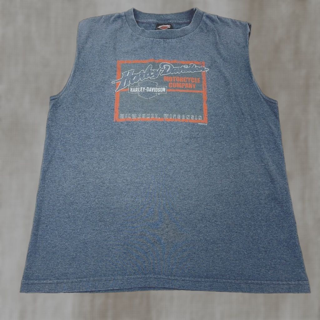 Harley Davidson VINTAGE Harley-Davidson Shirt Men L Gray Tee Tank Top Biker Retro Y2K Eagle Logo Size US L / EU 52-54 / 3 - 1 Thumbnail