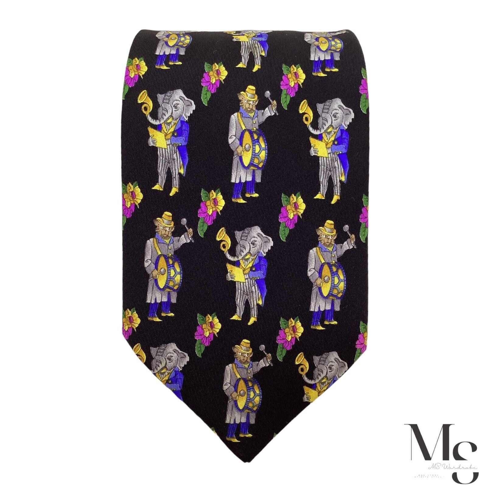 LEONARD PARIS Dessin N 097 Black Floral & Animal Orchestra