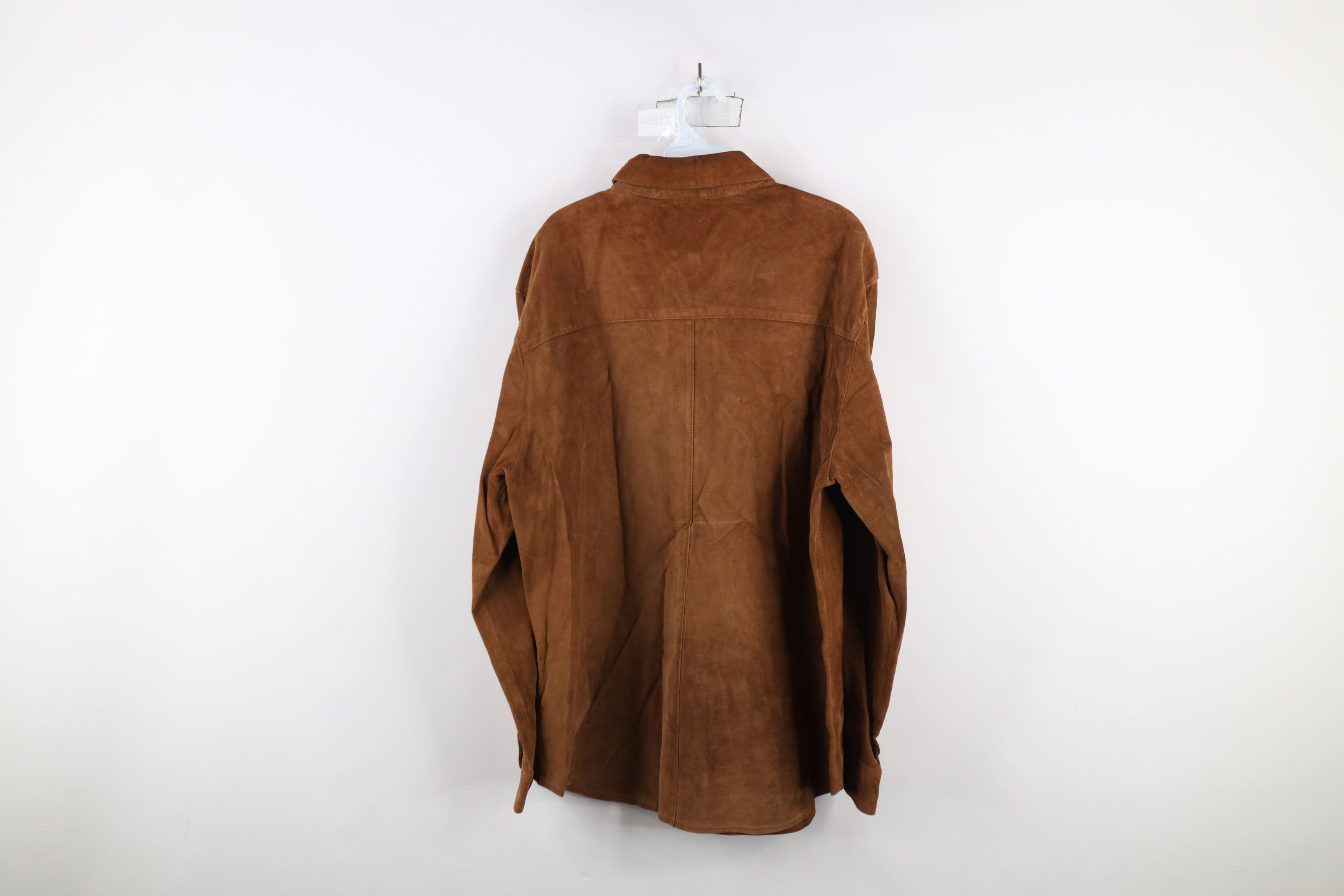 Vintage Vintage 90s Streetwear Suede Leather Shirt Jacket Jac Shirt Size XL / US 12-14 / IT 48-50 - 9 Thumbnail