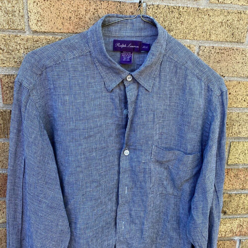 Ralph Lauren Purple Label Vintage Ralph Lauren Purple Label Linen Shirt Medium Size US M / EU 48-50 / 2 - 8 Thumbnail